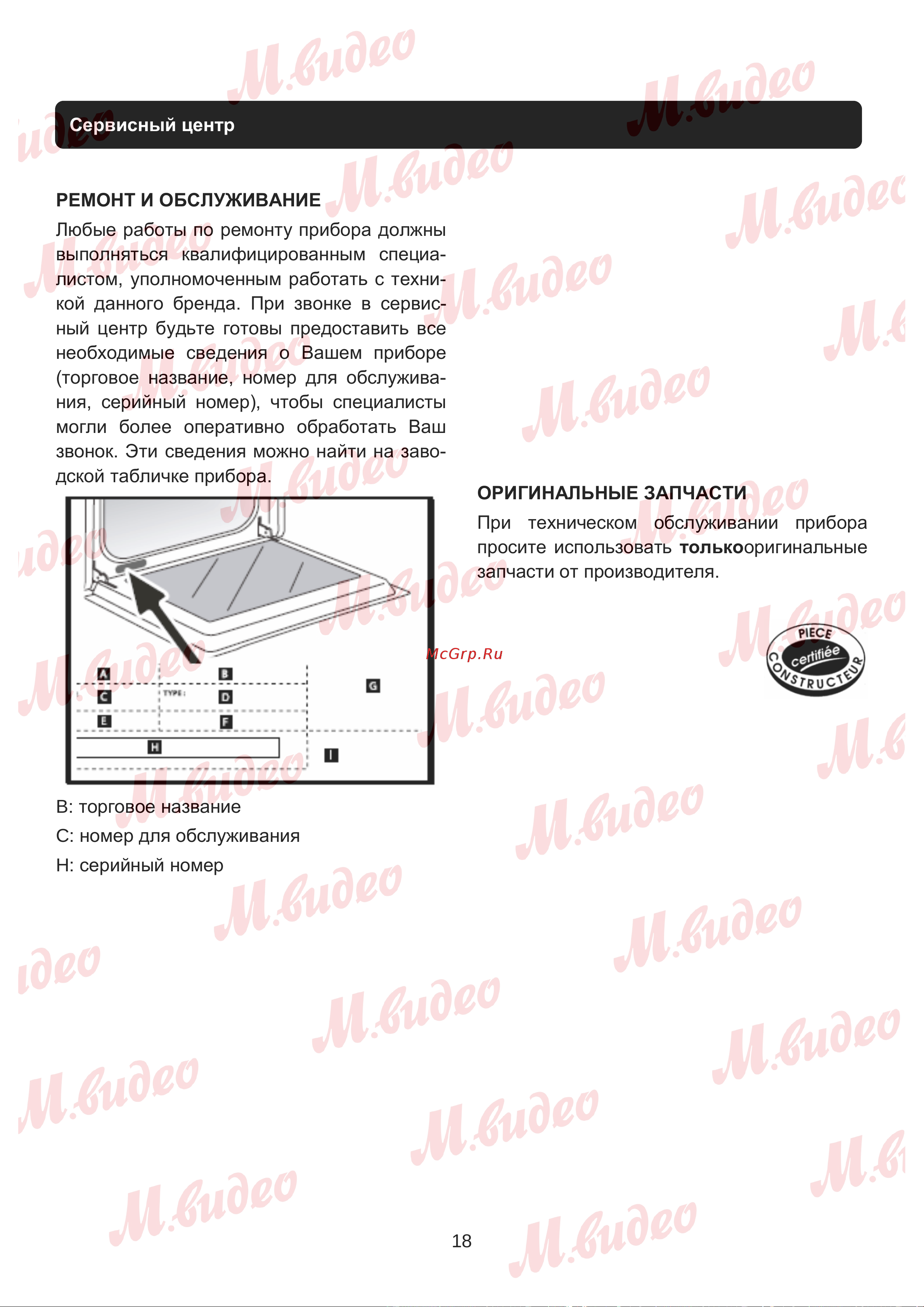 Brandt BKS7131BB черная Руководство по эксплуатации онлайн [18/19] 892967