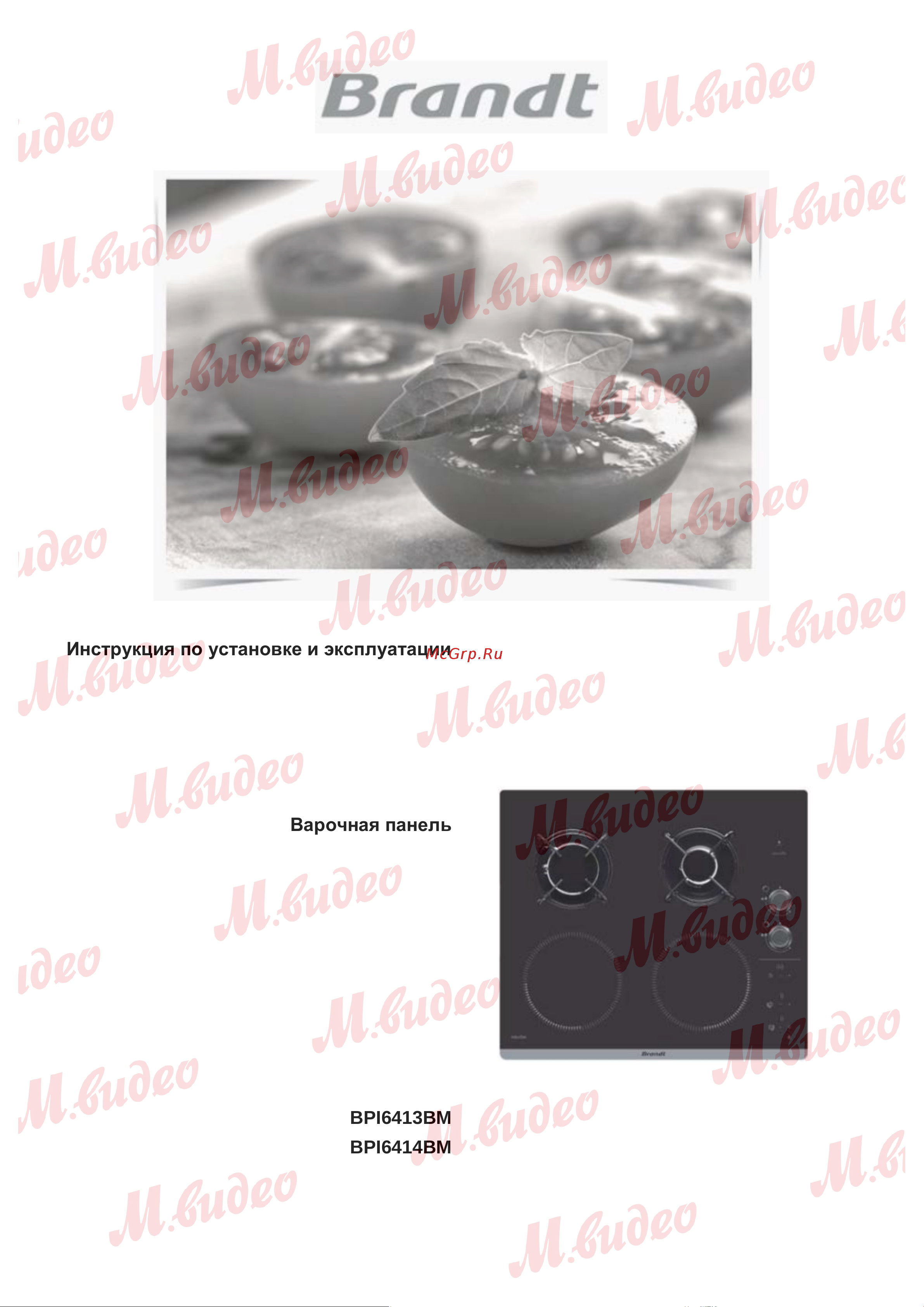 Brandt BPI6414BM Руководство по эксплуатации онлайн