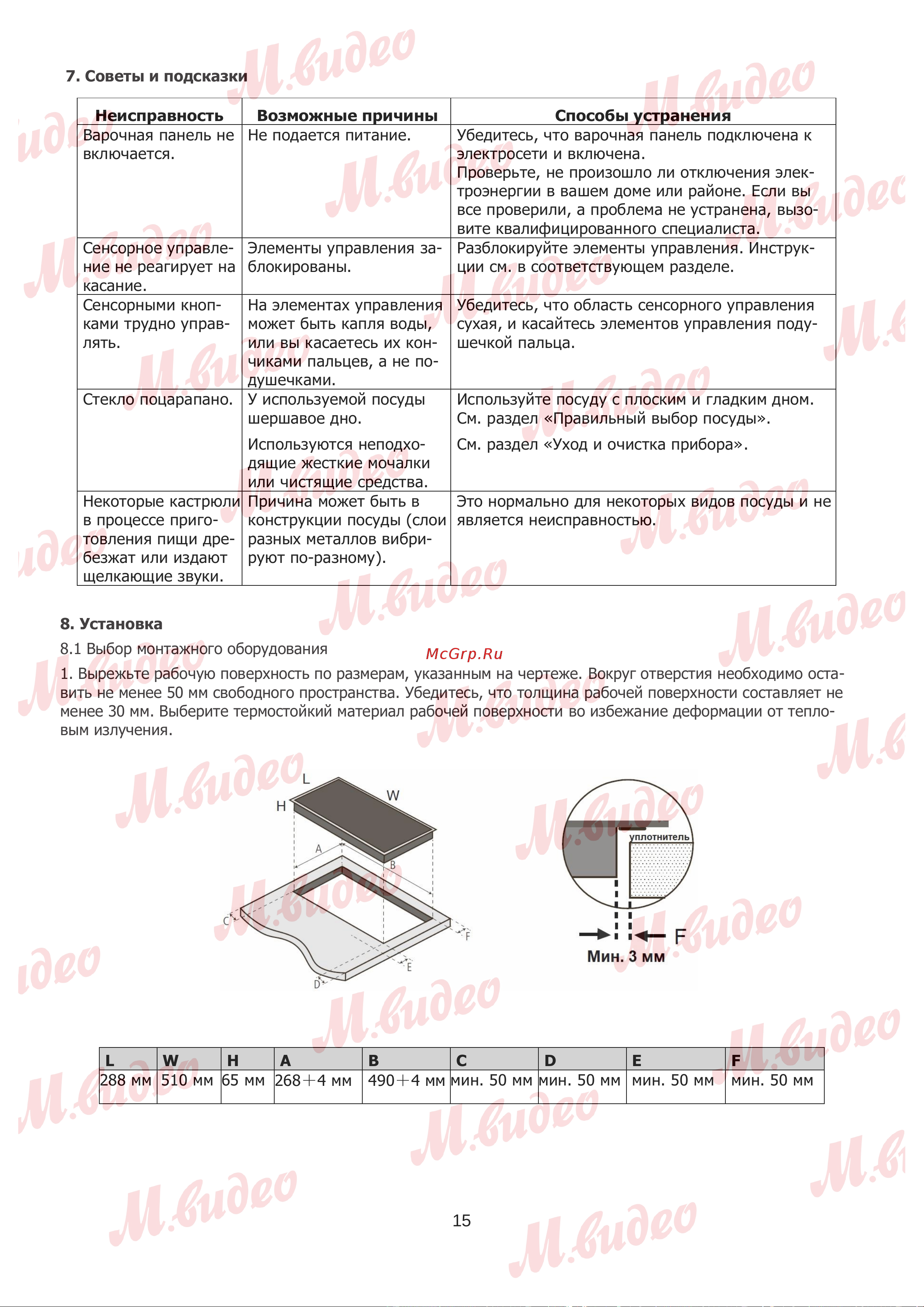 Brandt BPV6222B Руководство по эксплуатации онлайн [15/17] 893054