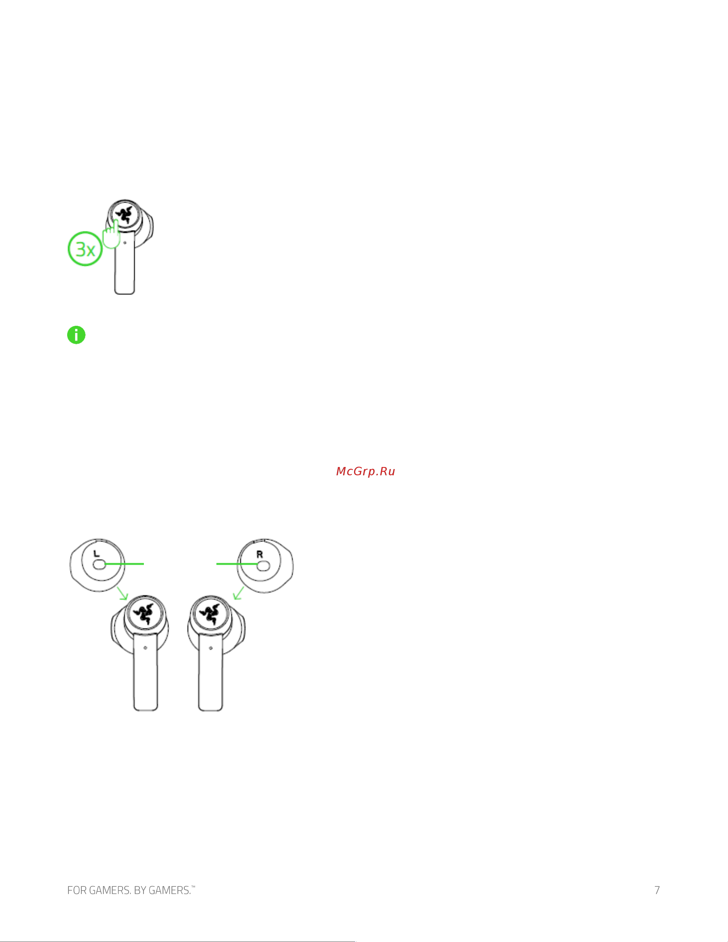 Razer Hammerhead True Wireless (RZ12-02970100-R3G1) Руководство по эксплуатации онлайн [9/14] 887330