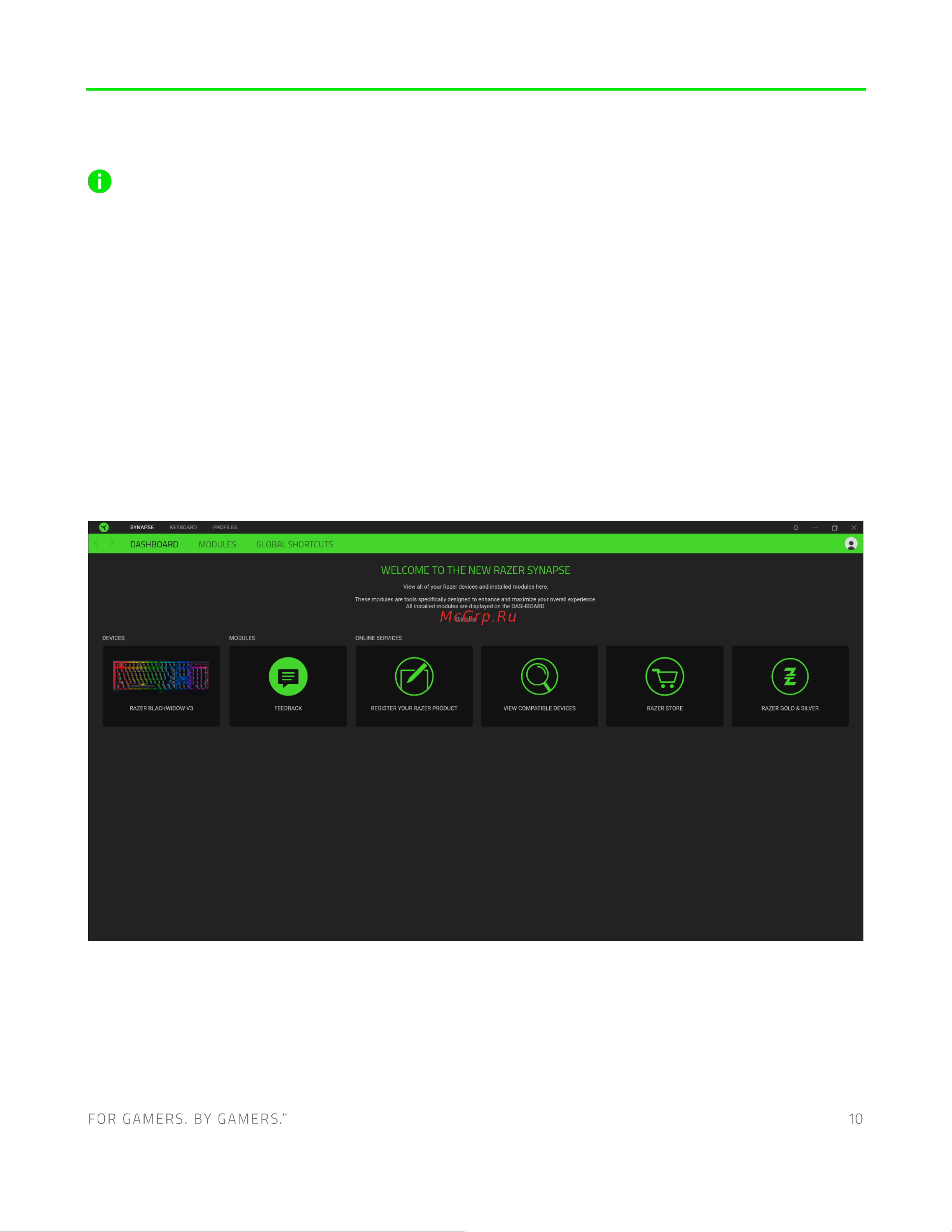Razer BlackWidow V3 (Green Switch) Руководство по эксплуатации онлайн [10/25] 887338