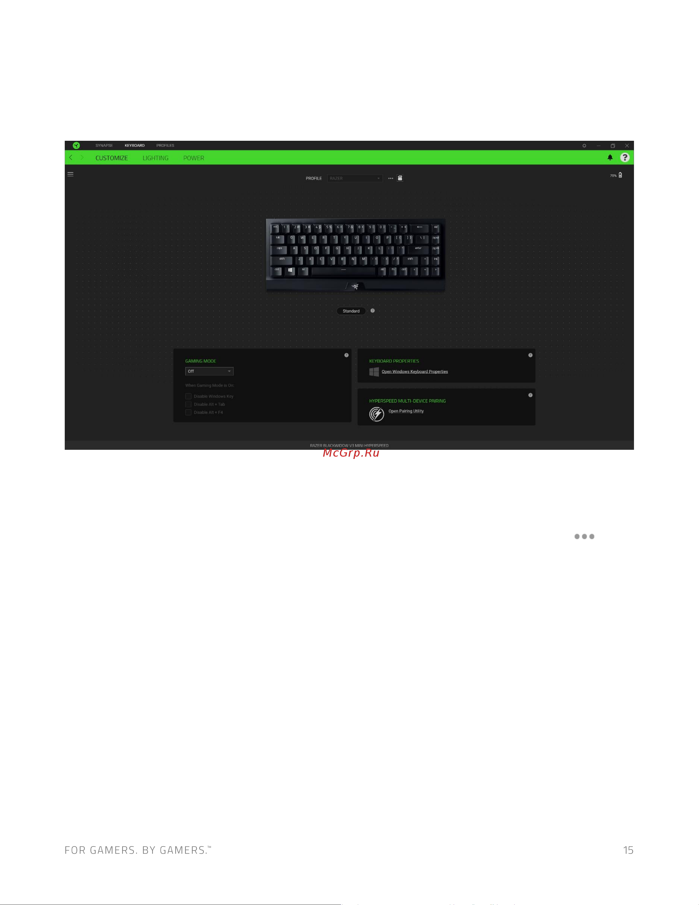 Razer BlackWidow V3 Mini (RZ03-03890700-R3R1) Руководство по эксплуатации онлайн [16/30] 887351