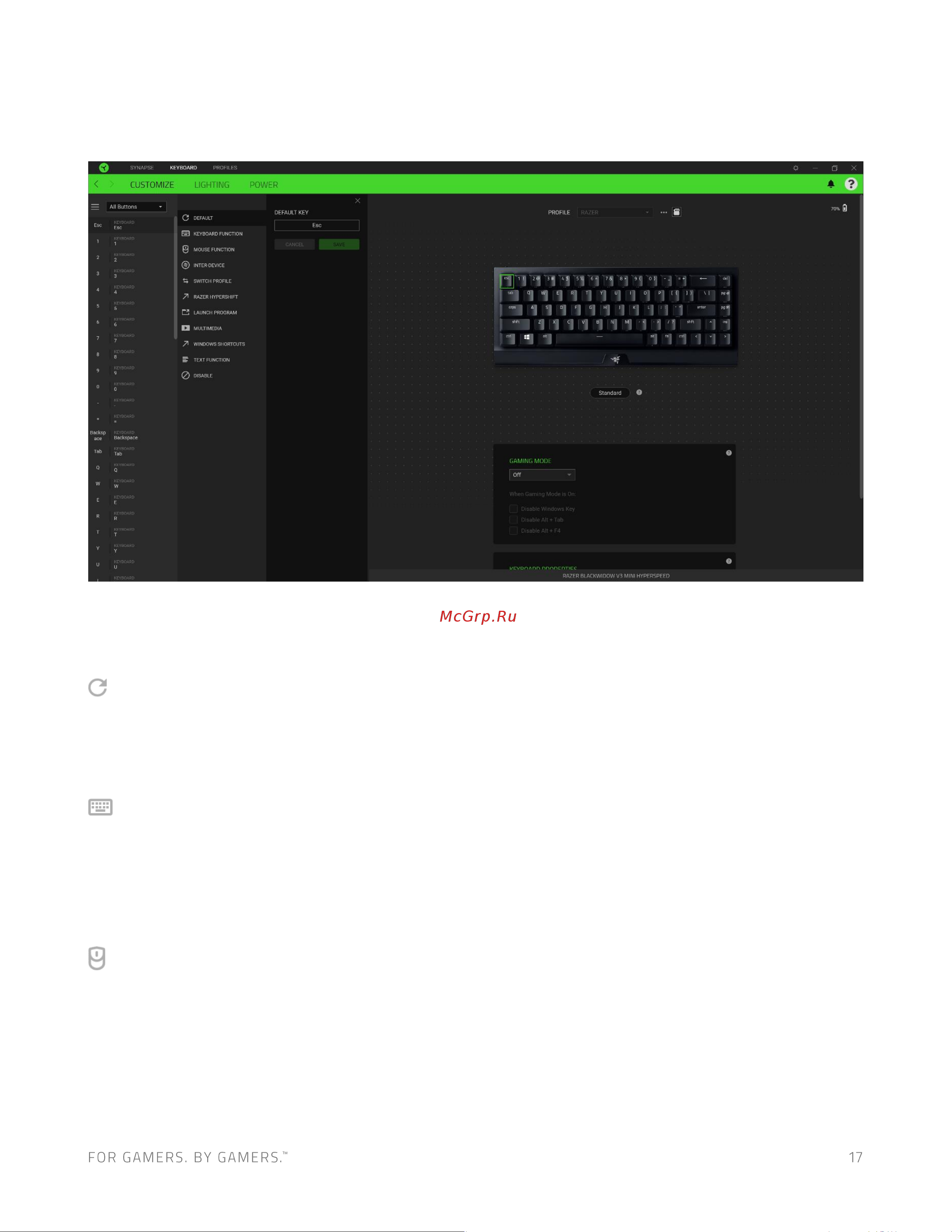 Razer BlackWidow V3 Mini (RZ03-03890700-R3R1) Руководство по эксплуатации онлайн [18/30] 887351