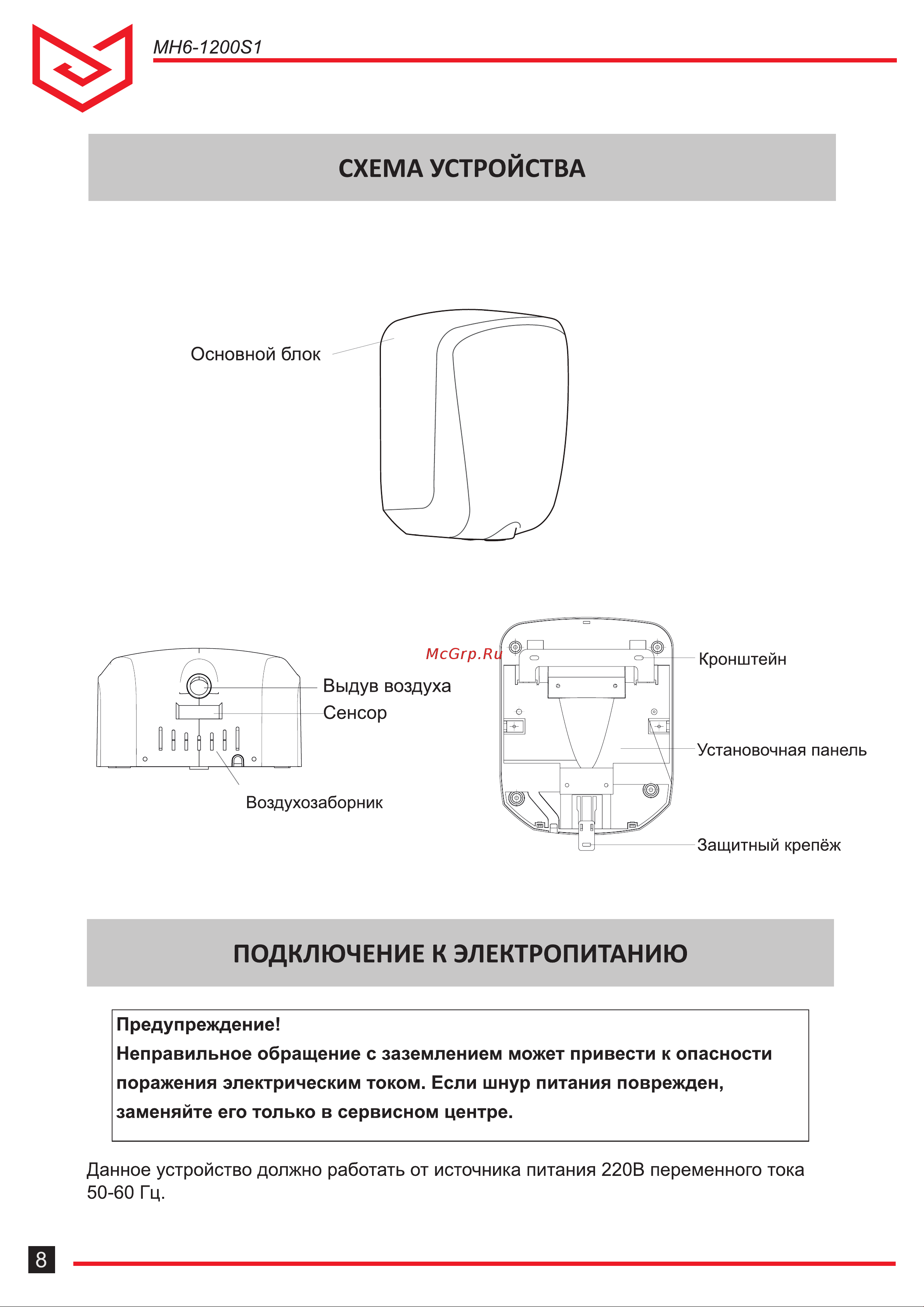 Meyvel MH6-1200S1 Руководство по эксплуатации онлайн [8/12] 888220