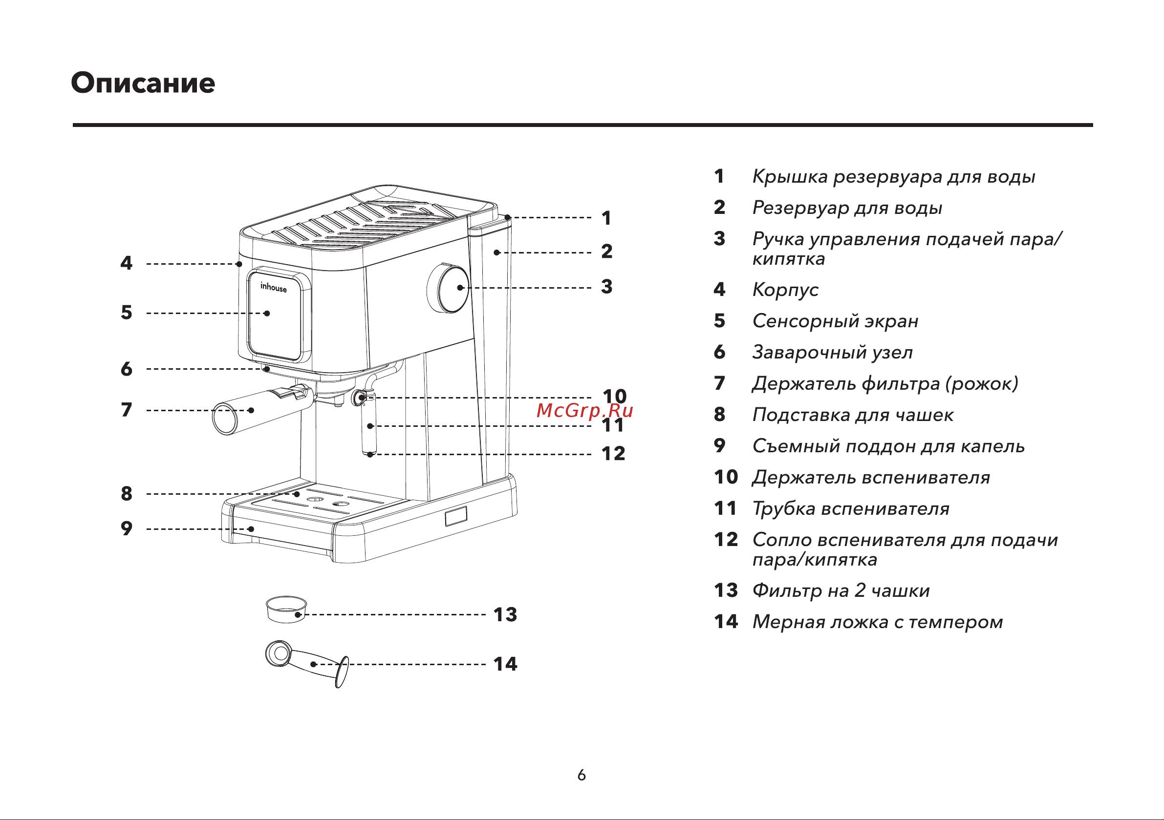 Inhouse ICM2002BK черная Руководство по эксплуатации онлайн [6/20] 888762
