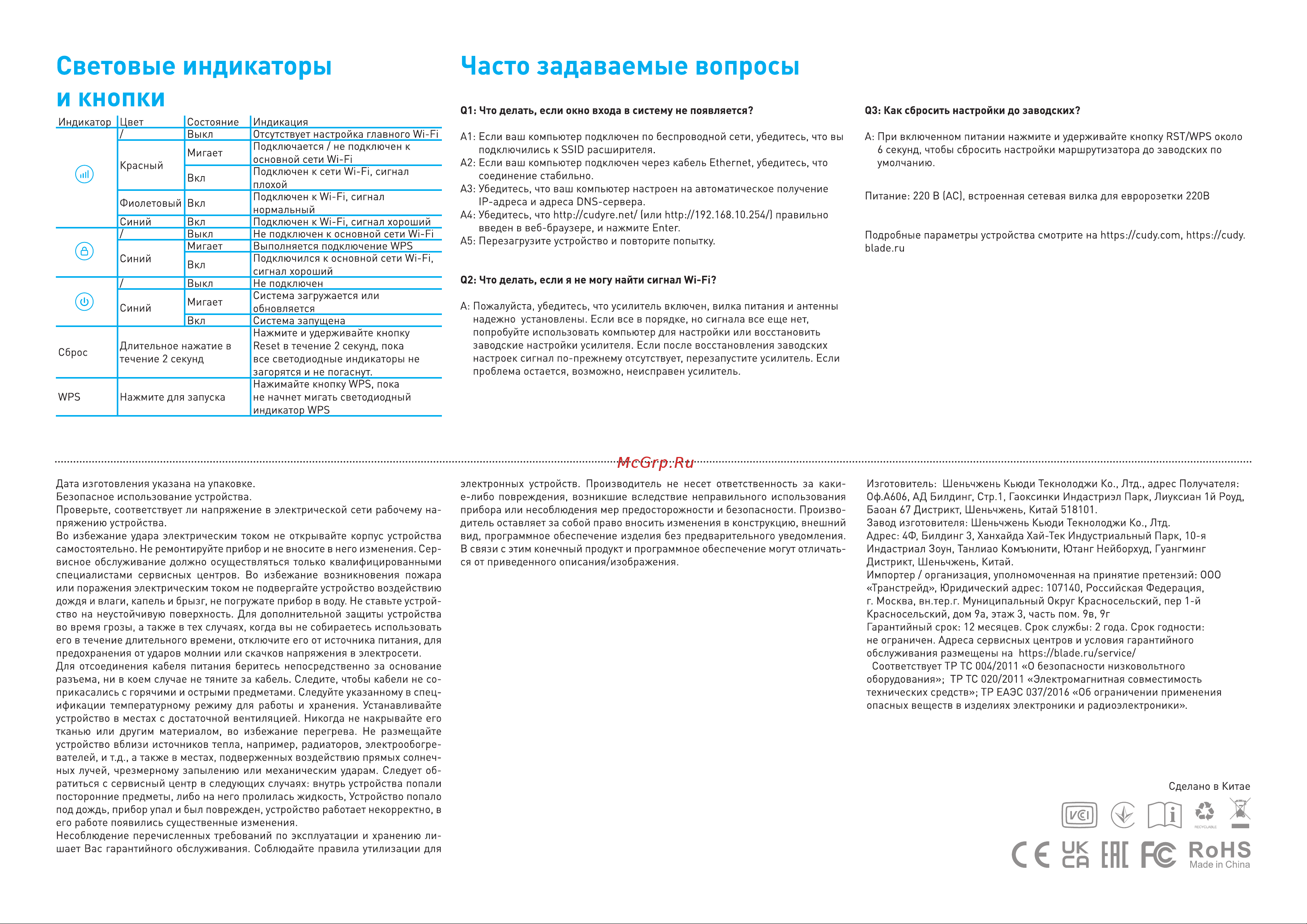CUDY RE1800 Руководство по эксплуатации онлайн [2/2] 888812