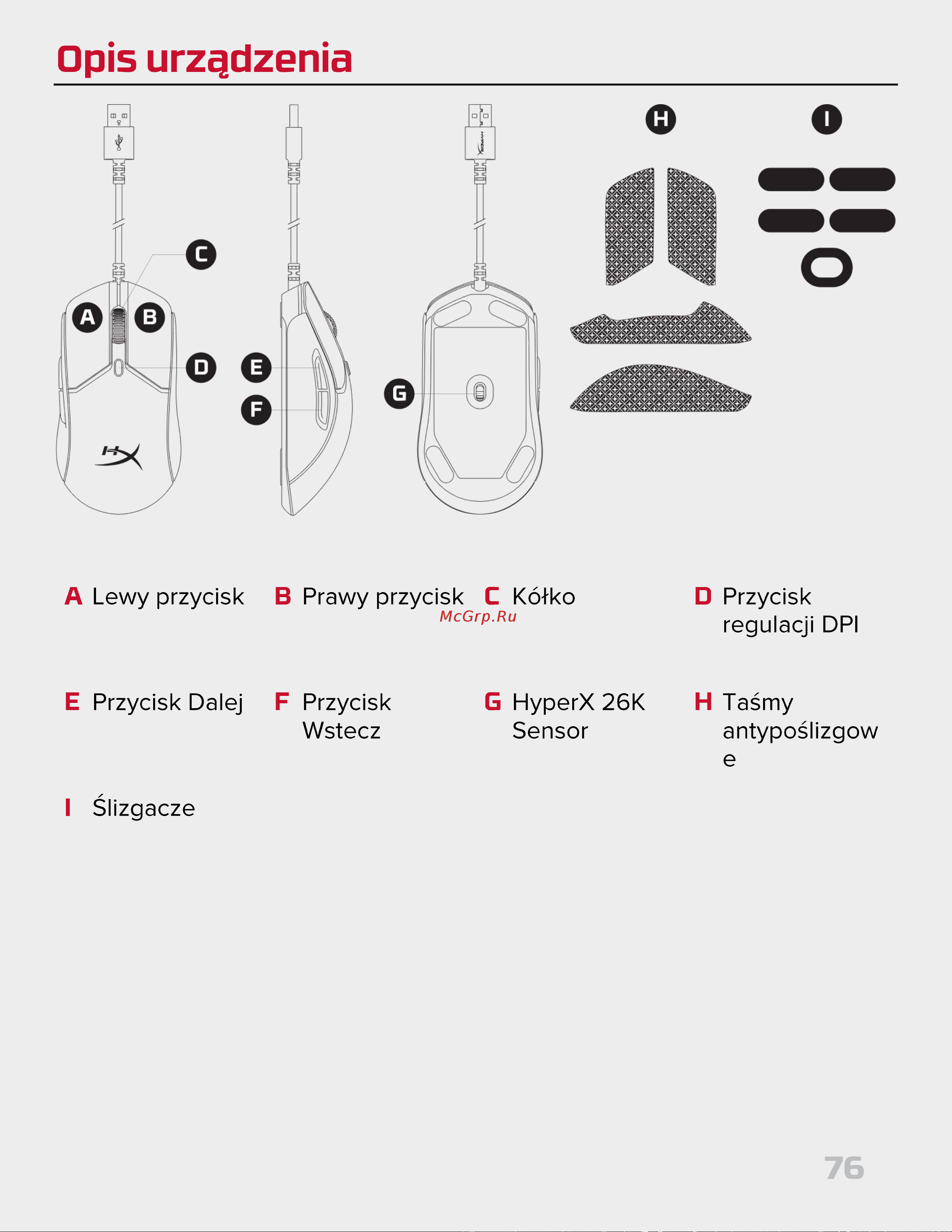 HyperX Pulsefire Haste 2 Black Руководство по эксплуатации онлайн [76/194] 889080