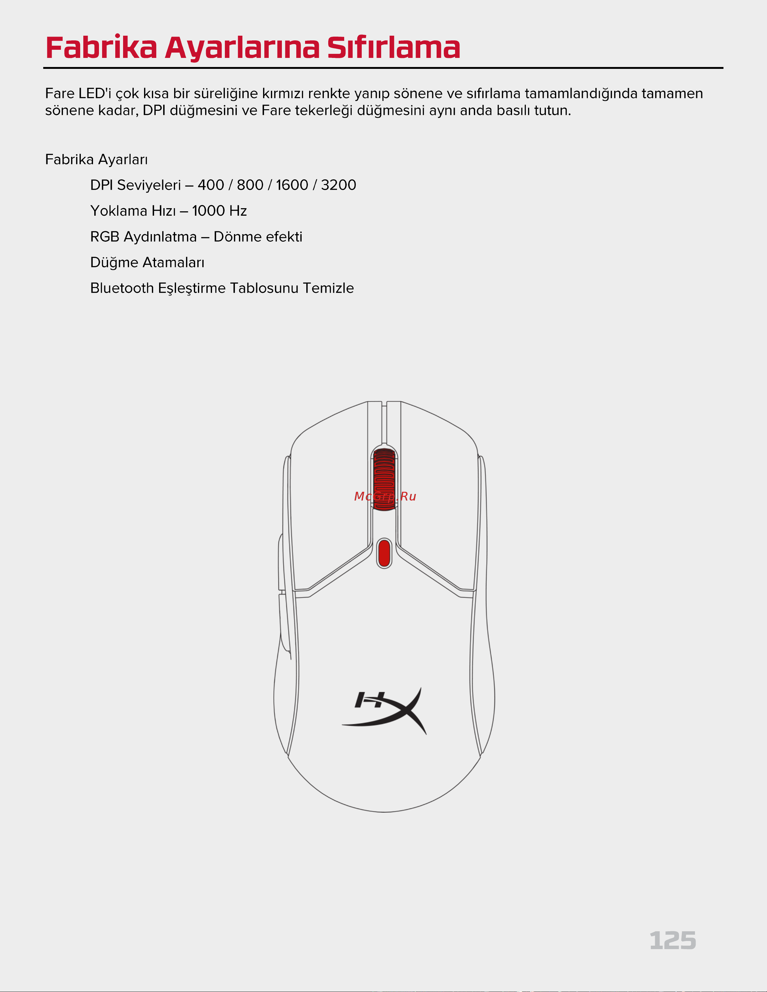 HyperX Pulsefire Haste 2 Wireless Black Руководство по эксплуатации онлайн [125/226] 889100