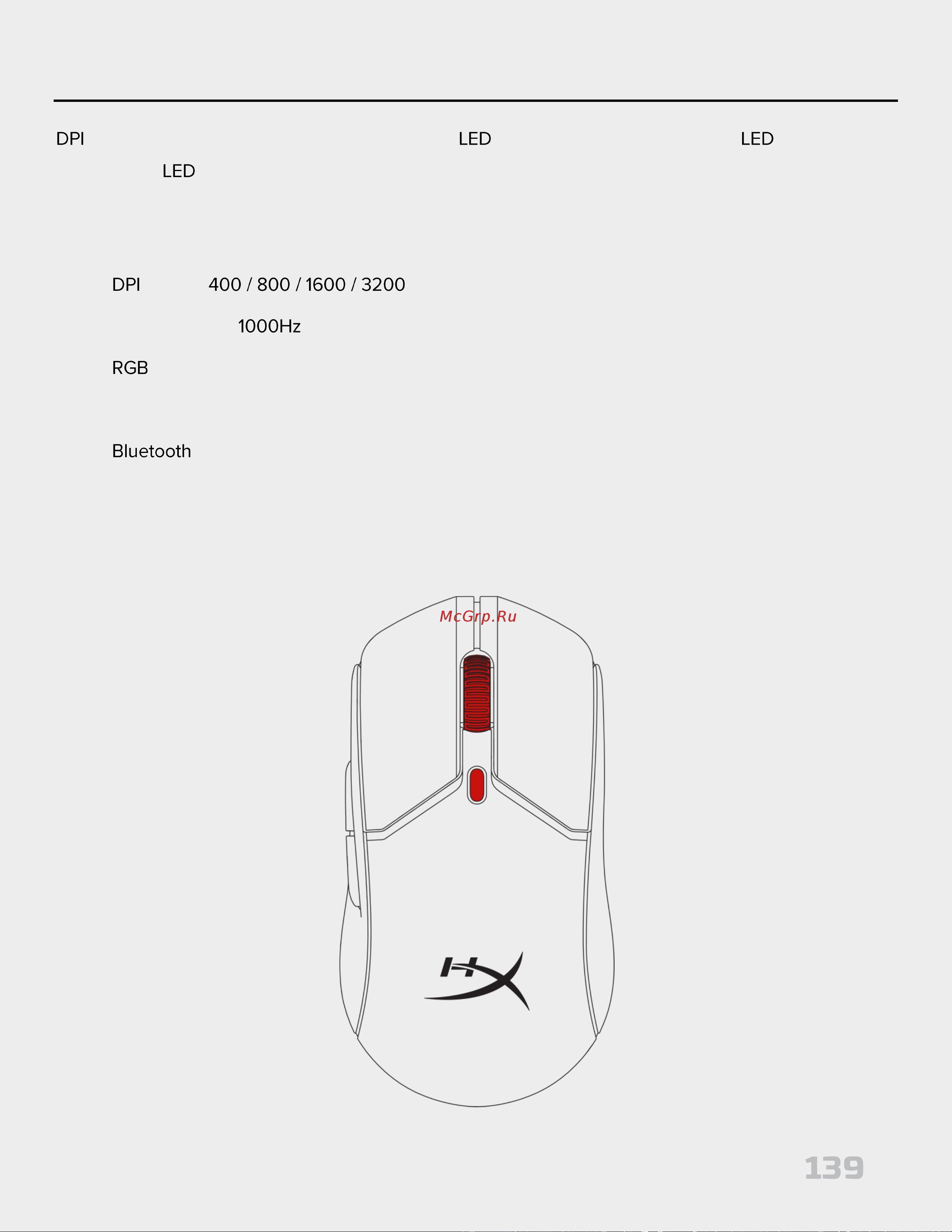 HyperX Pulsefire Haste 2 Wireless Black Руководство по эксплуатации онлайн [139/226] 889100