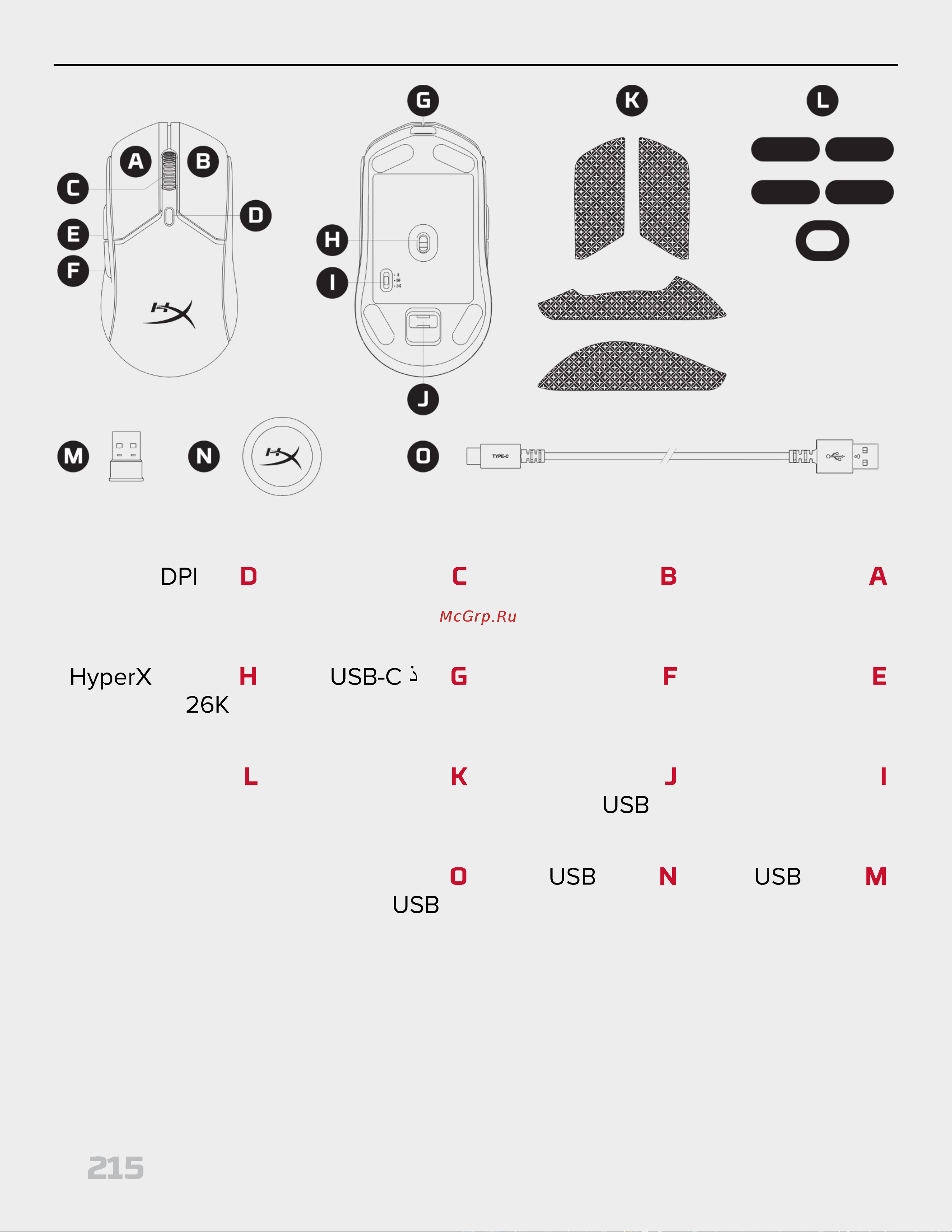HyperX Pulsefire Haste 2 Wireless Black Руководство по эксплуатации онлайн [215/226] 889100
