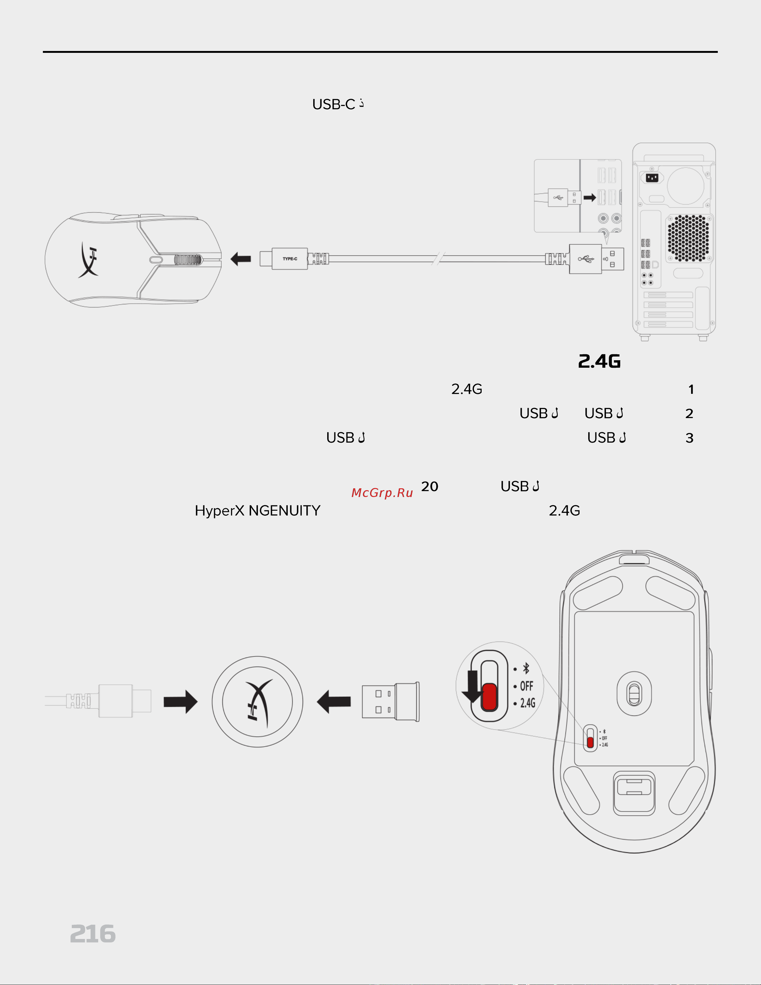 HyperX Pulsefire Haste 2 Wireless Black Руководство по эксплуатации онлайн [216/226] 889100