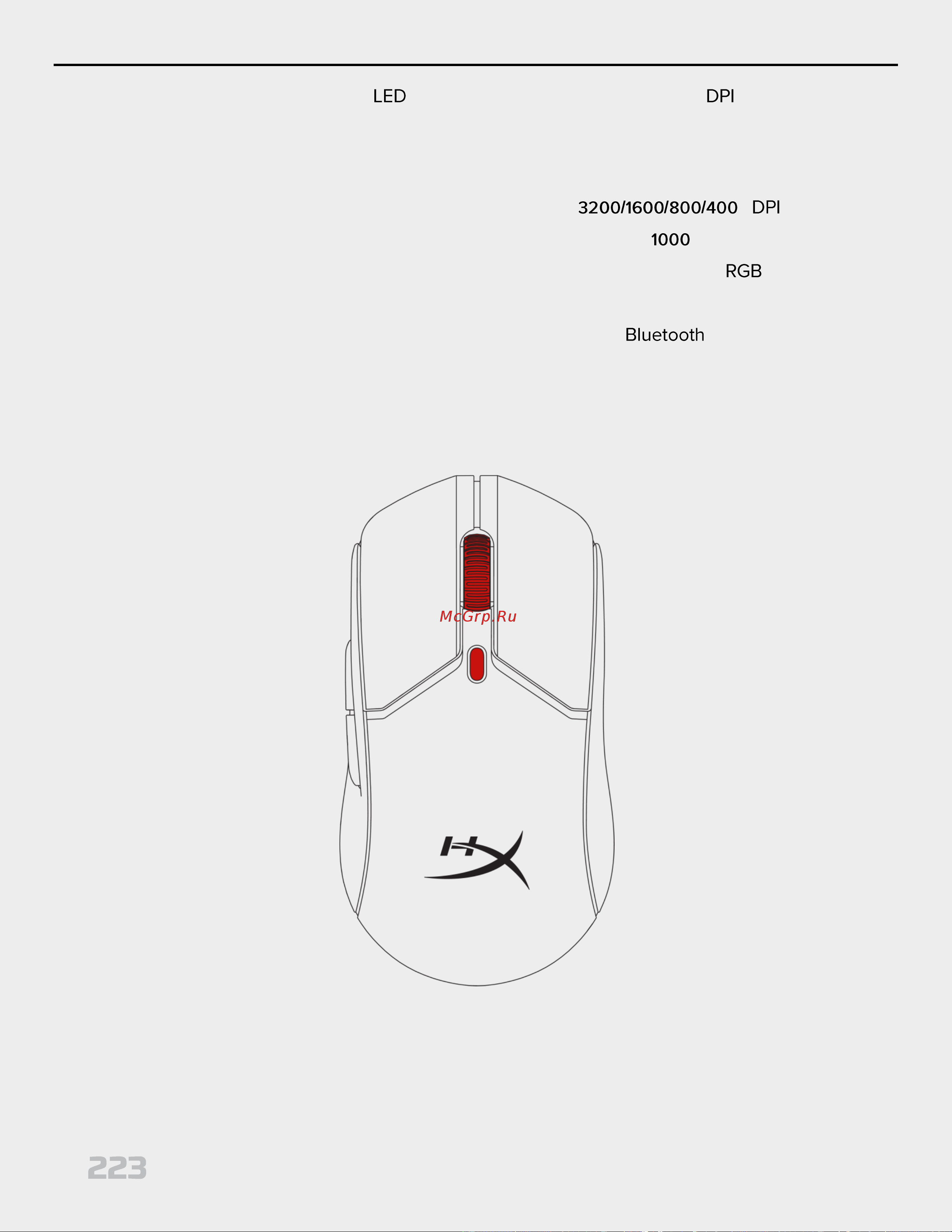 HyperX Pulsefire Haste 2 Wireless Black Руководство по эксплуатации онлайн [223/226] 889100