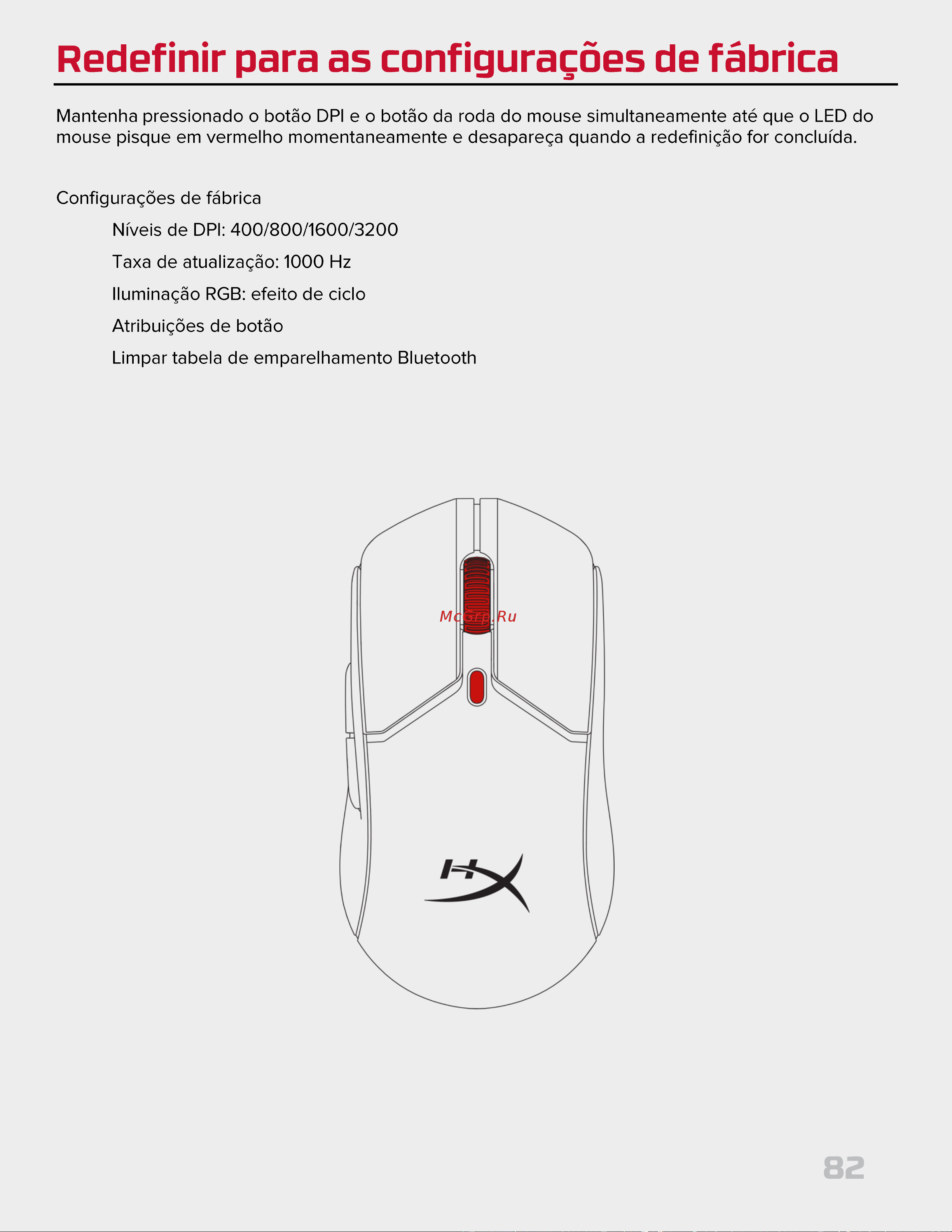 HyperX Pulsefire Haste 2 Wireless Black Руководство по эксплуатации онлайн [82/226] 889100