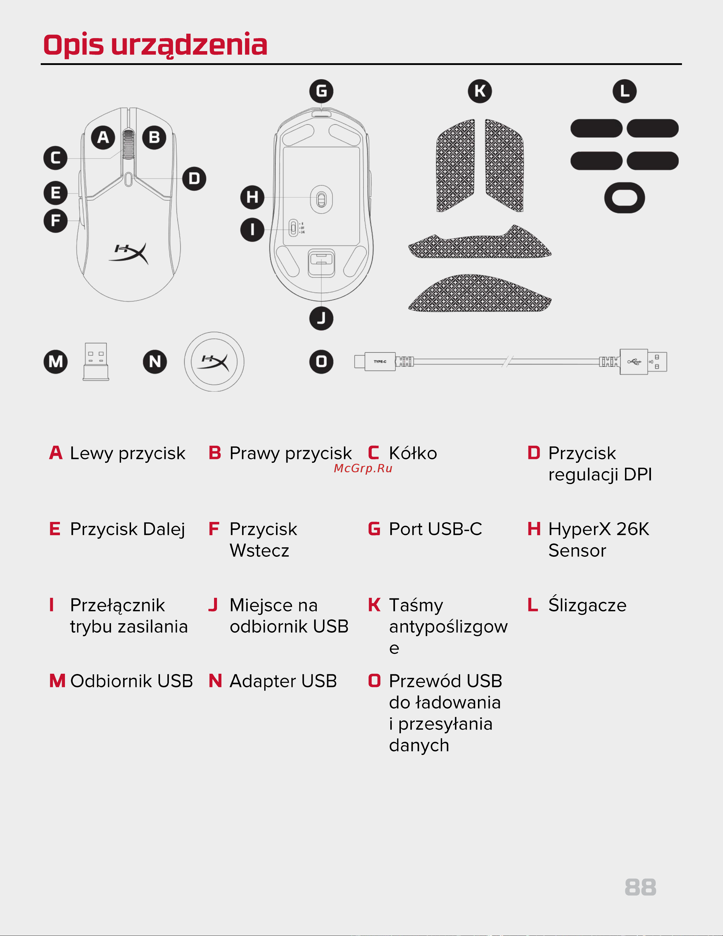 HyperX Pulsefire Haste 2 Wireless Black Руководство по эксплуатации онлайн [88/226] 889100