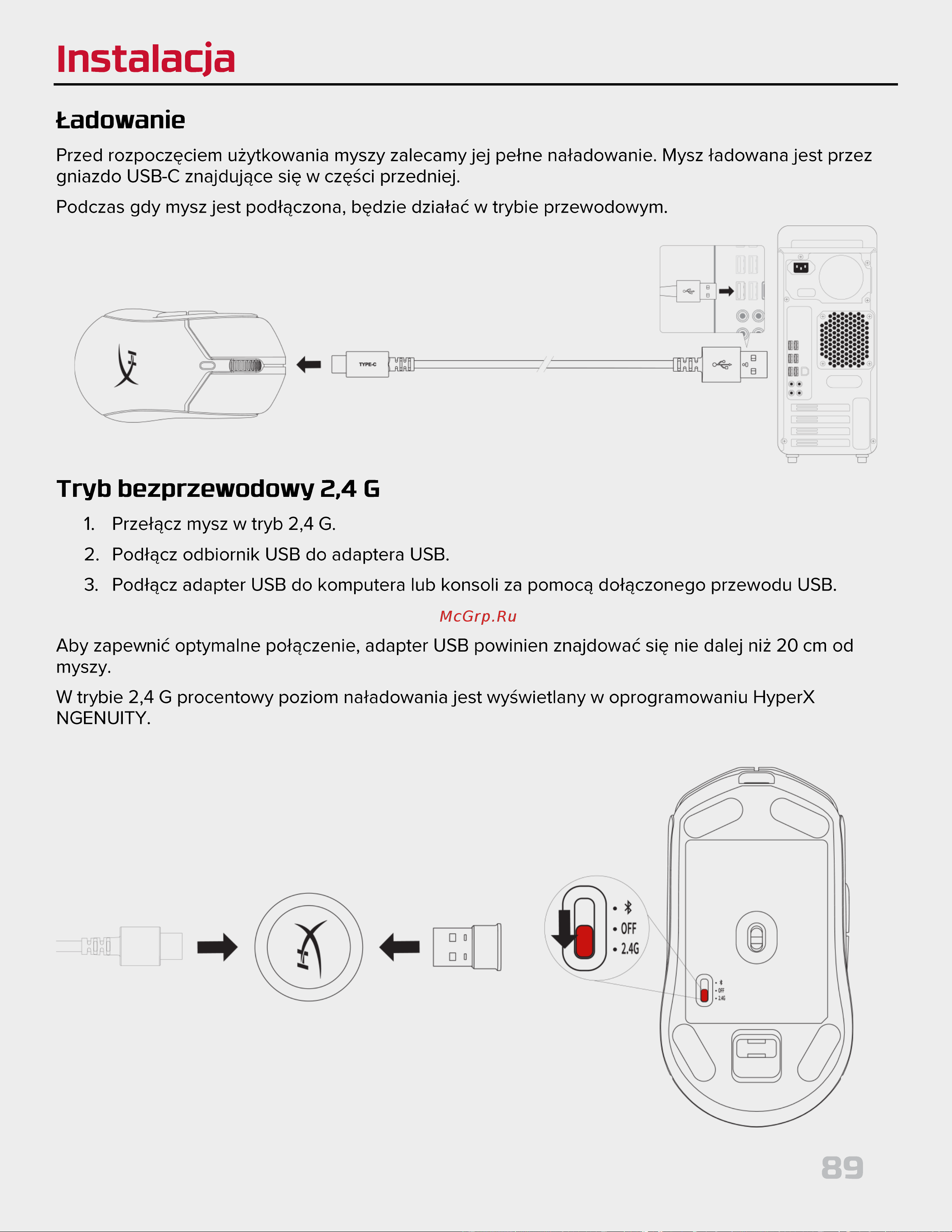 HyperX Pulsefire Haste 2 Wireless Black Руководство по эксплуатации онлайн [89/226] 889100