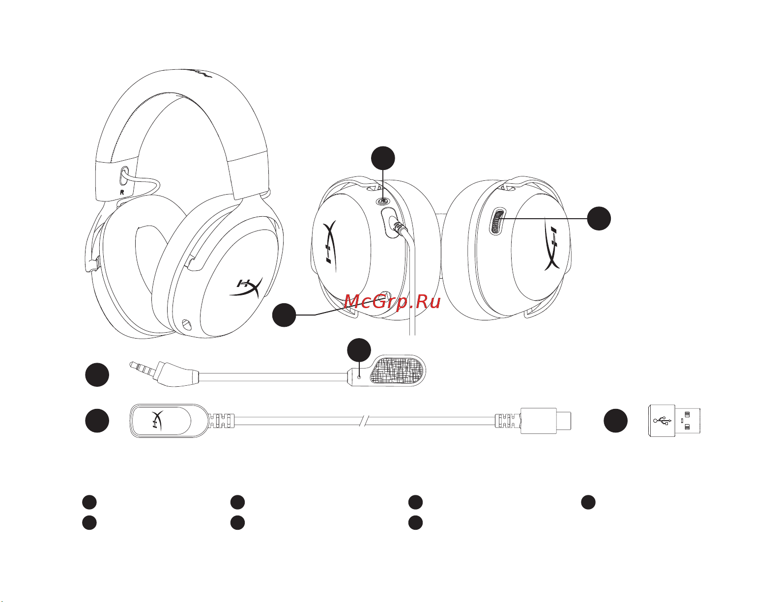 HyperX Cloud III Black Руководство по эксплуатации онлайн [2/14] 889103