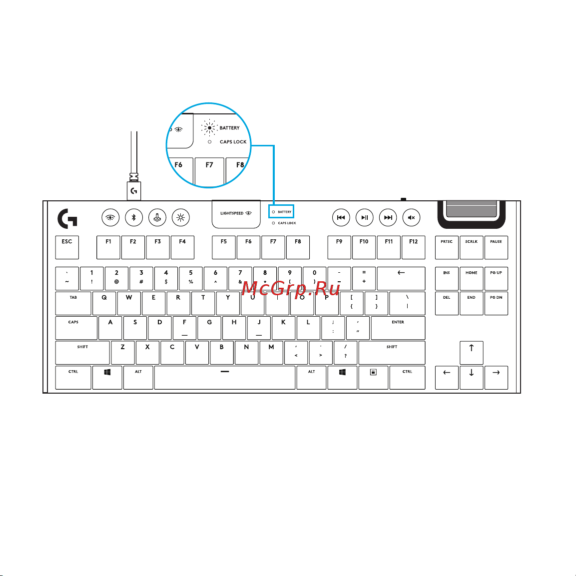 Logitech G913 Tactile (русская раскладка) Руководство по эксплуатации онлайн [126/333] 889131