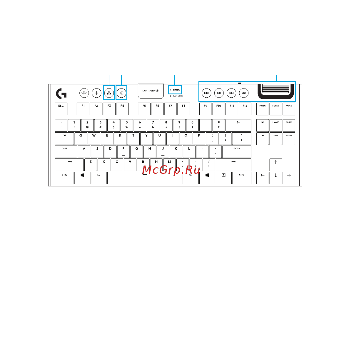 Logitech G913 Tactile (русская раскладка) Руководство по эксплуатации онлайн [127/333] 889131