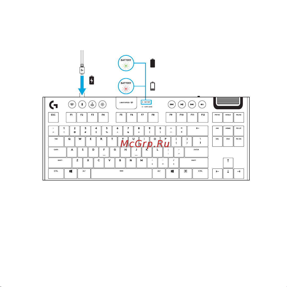 Logitech G913 Tactile (русская раскладка) Руководство по эксплуатации онлайн [219/333] 889131