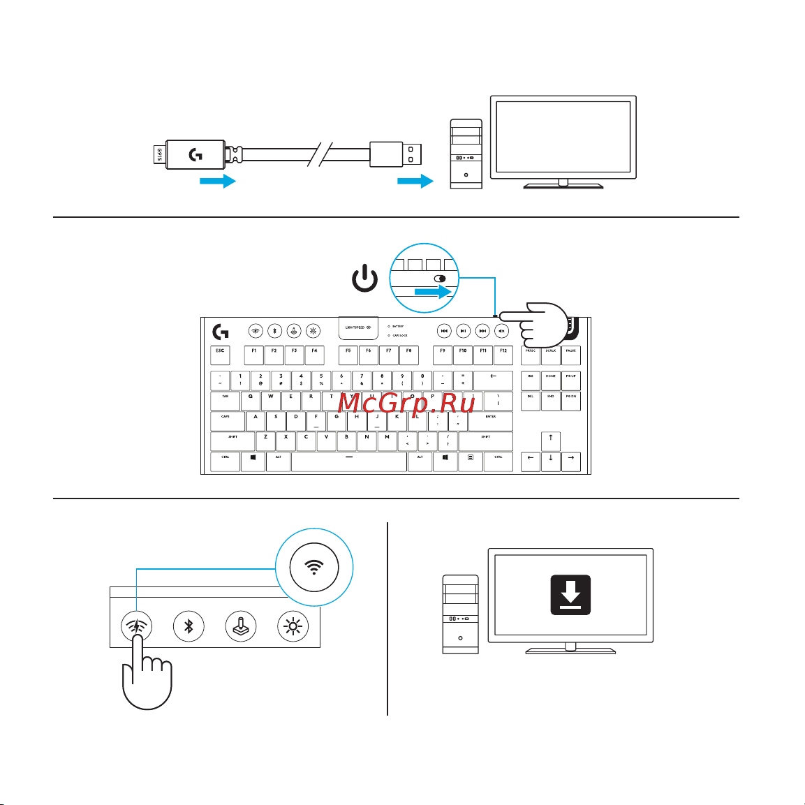 Logitech G913 Tactile (русская раскладка) Руководство по эксплуатации онлайн [80/333] 889131