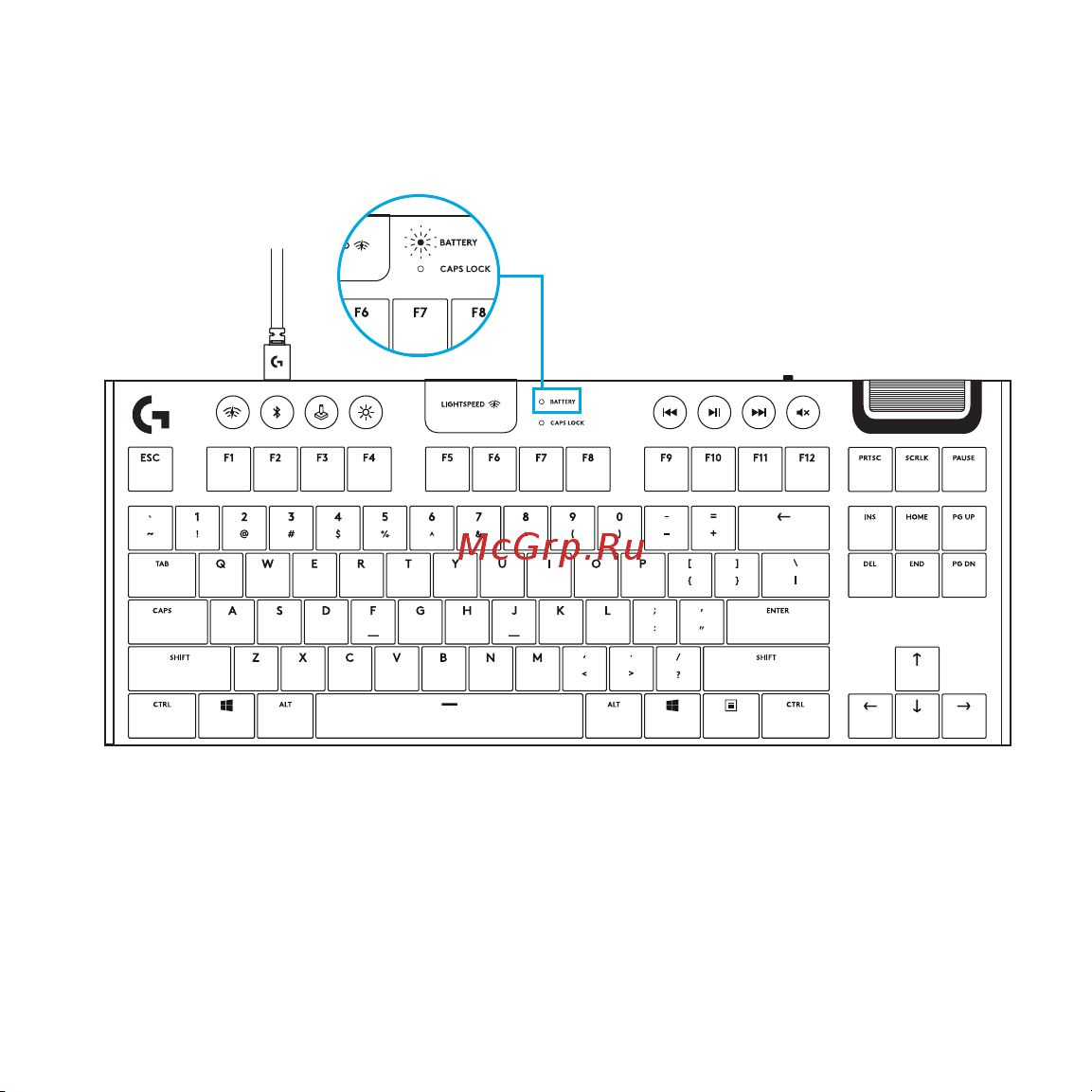 Logitech G913 TKL White (русская раскладка) Руководство по эксплуатации онлайн [115/333] 889133