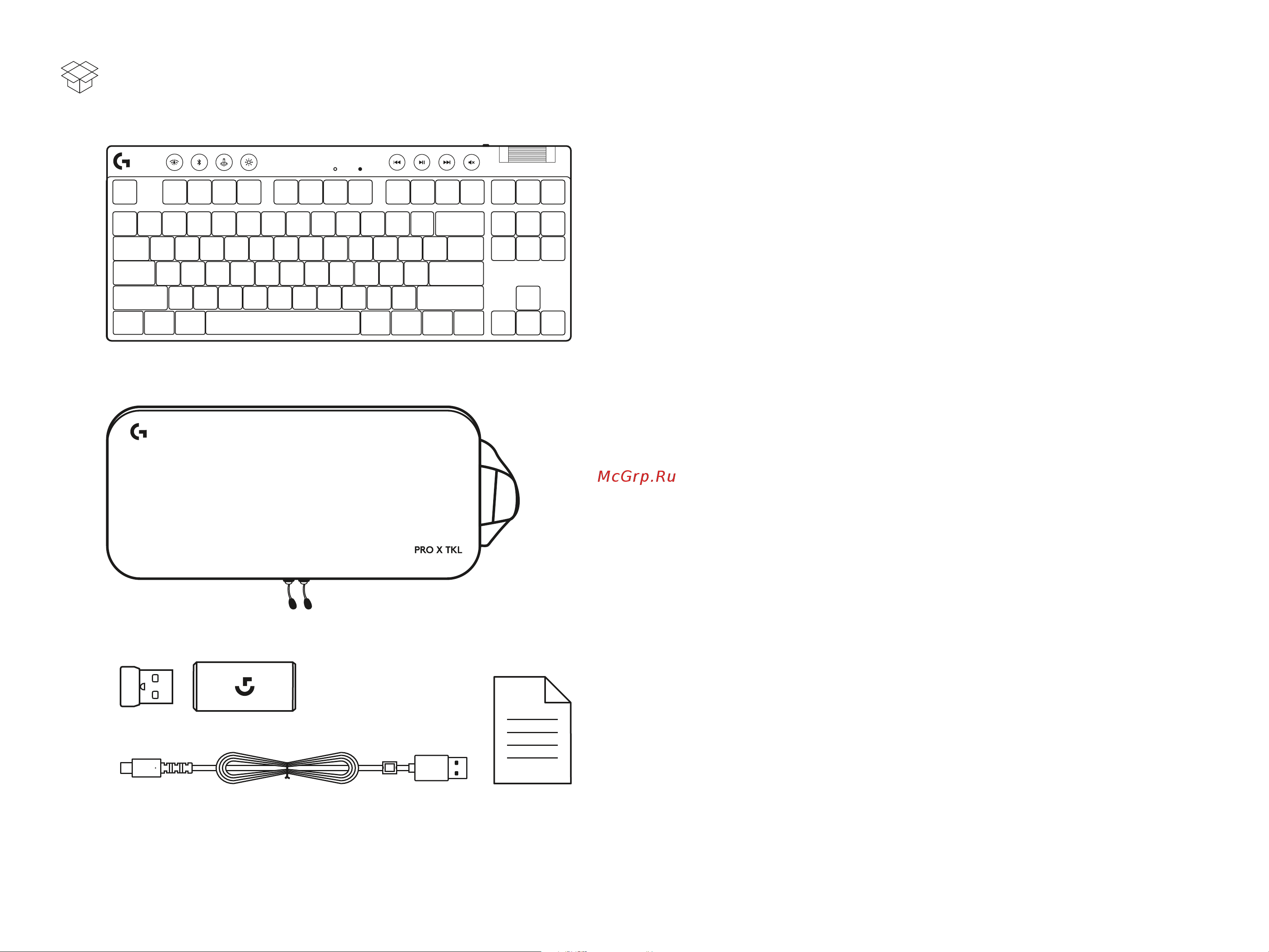 Logitech G PRO X TKL White (русская раскладка) Руководство по эксплуатации онлайн [2/27] 889134