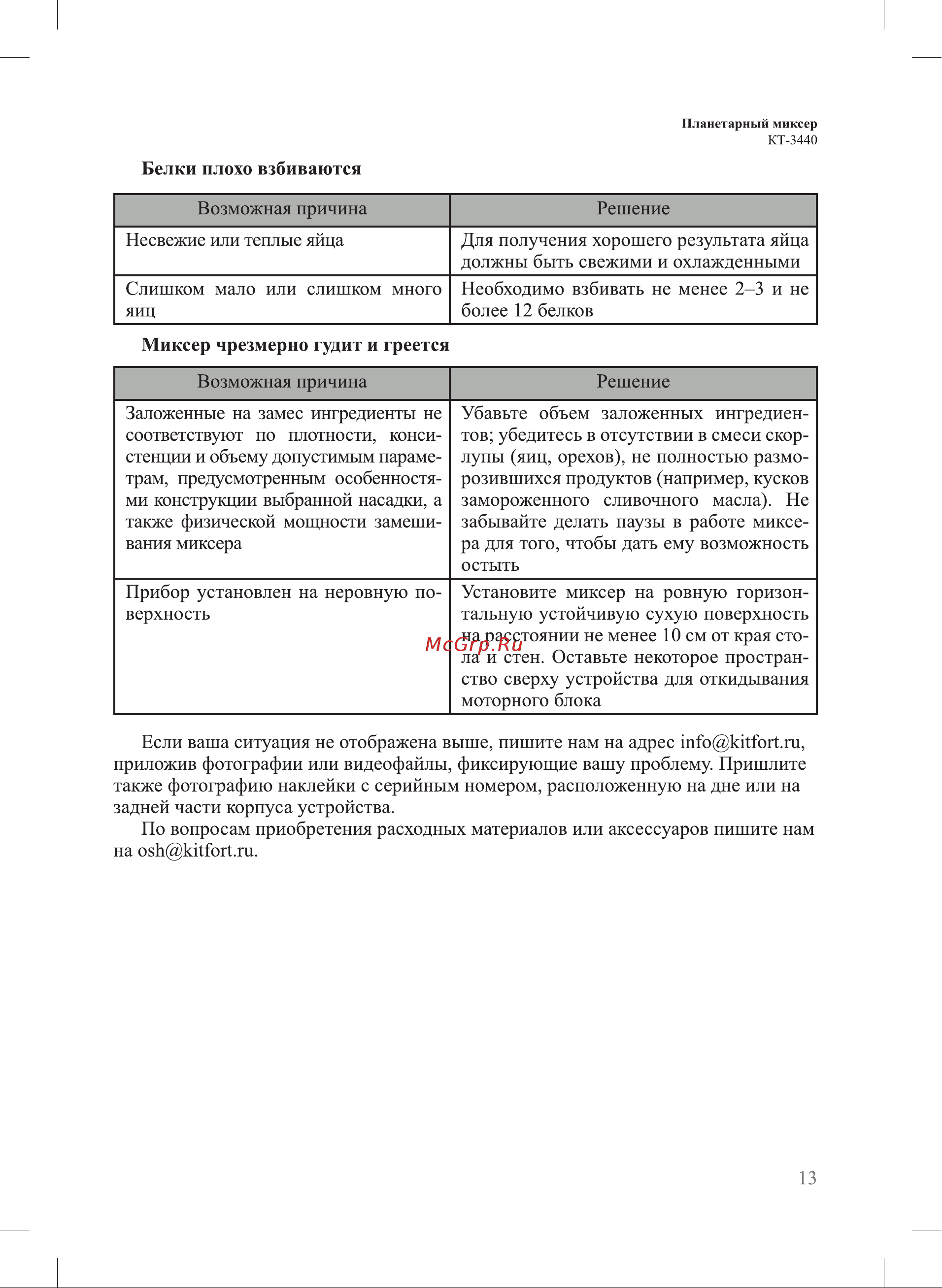 Kitfort КТ-3440 Руководство по эксплуатации онлайн [13/20] 889516