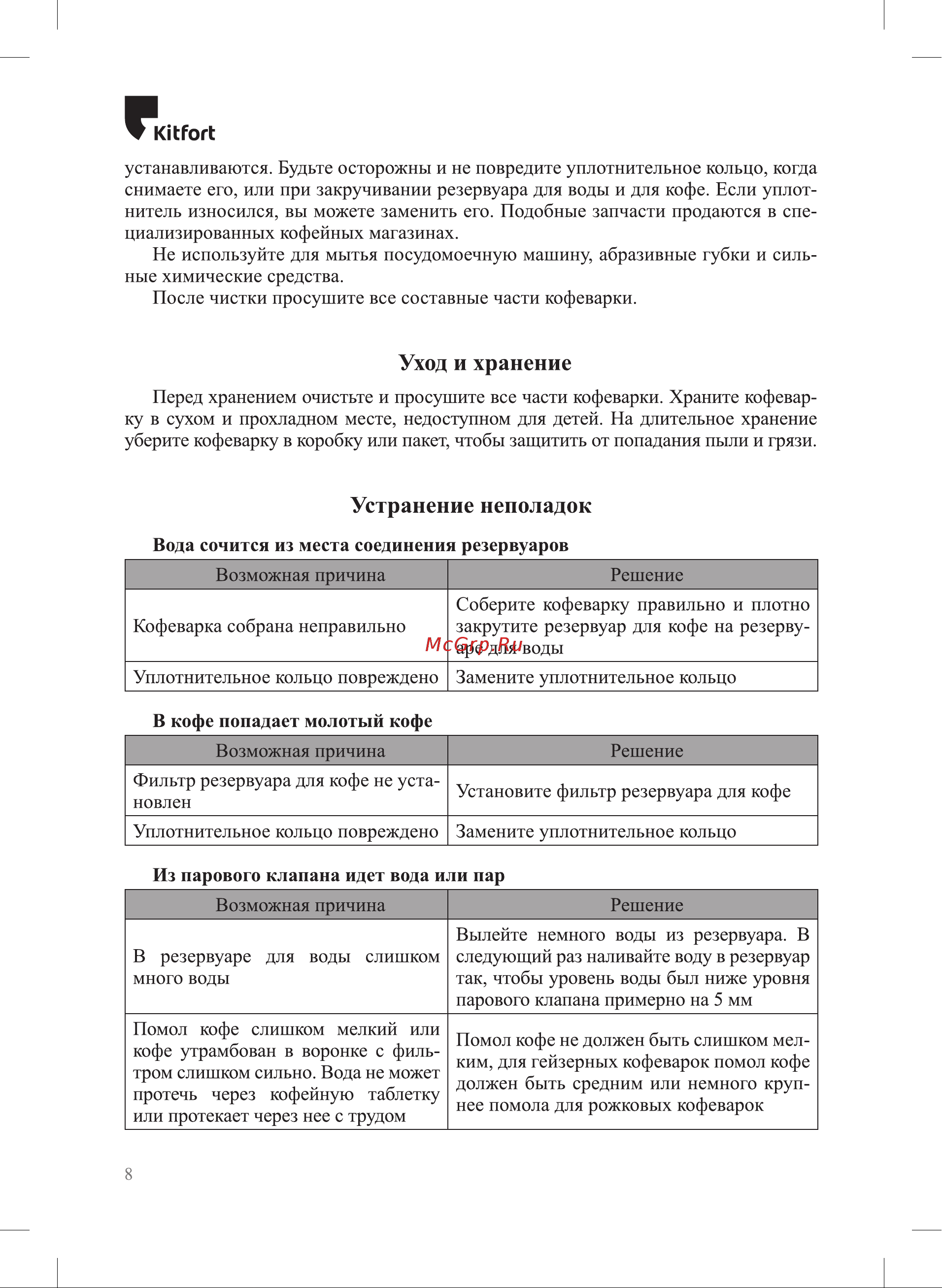 Kitfort КТ-7148-1 Руководство по эксплуатации онлайн [8/12] 889530