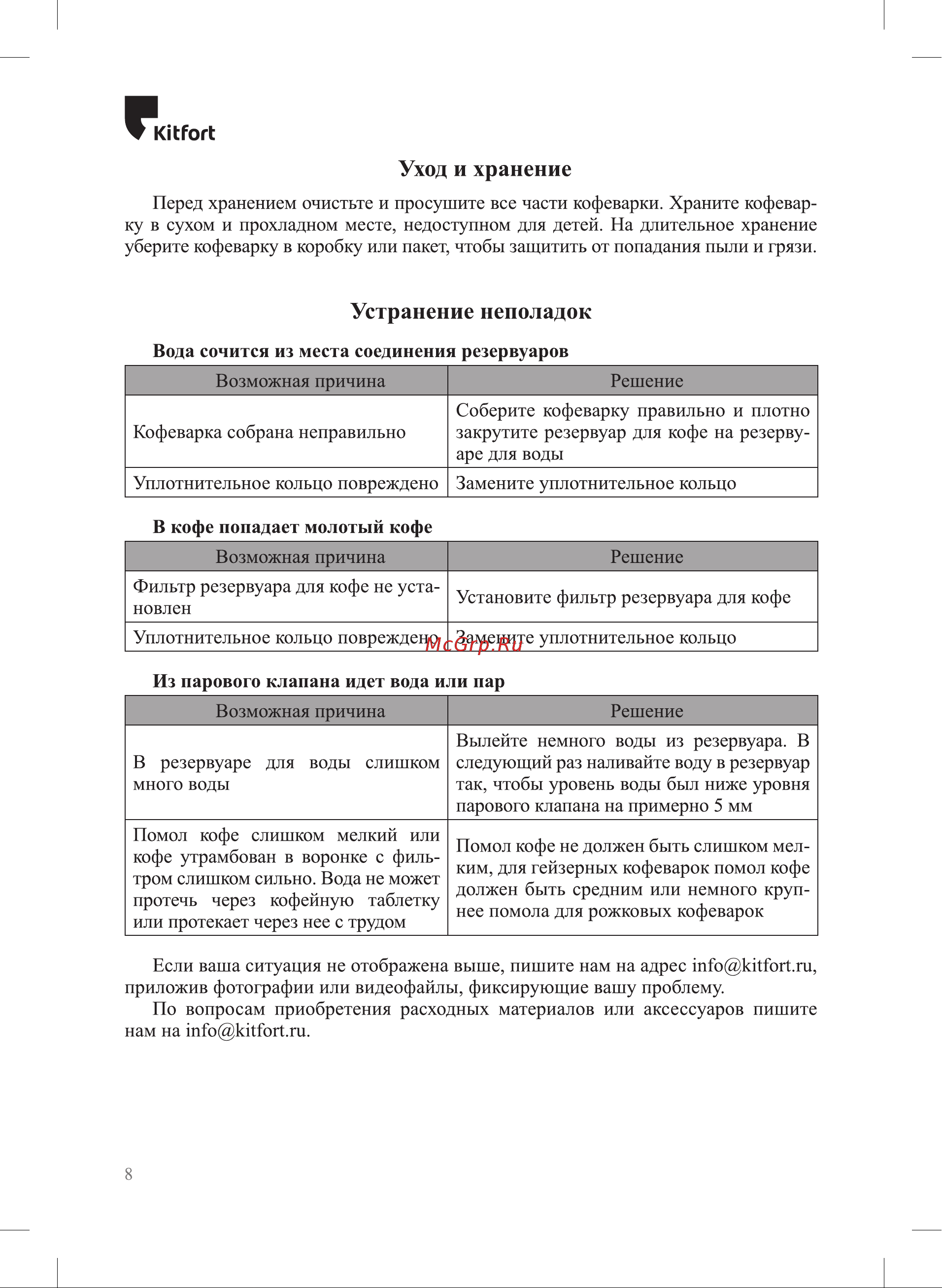 Kitfort КТ-7146 Руководство по эксплуатации онлайн [8/12] 889546