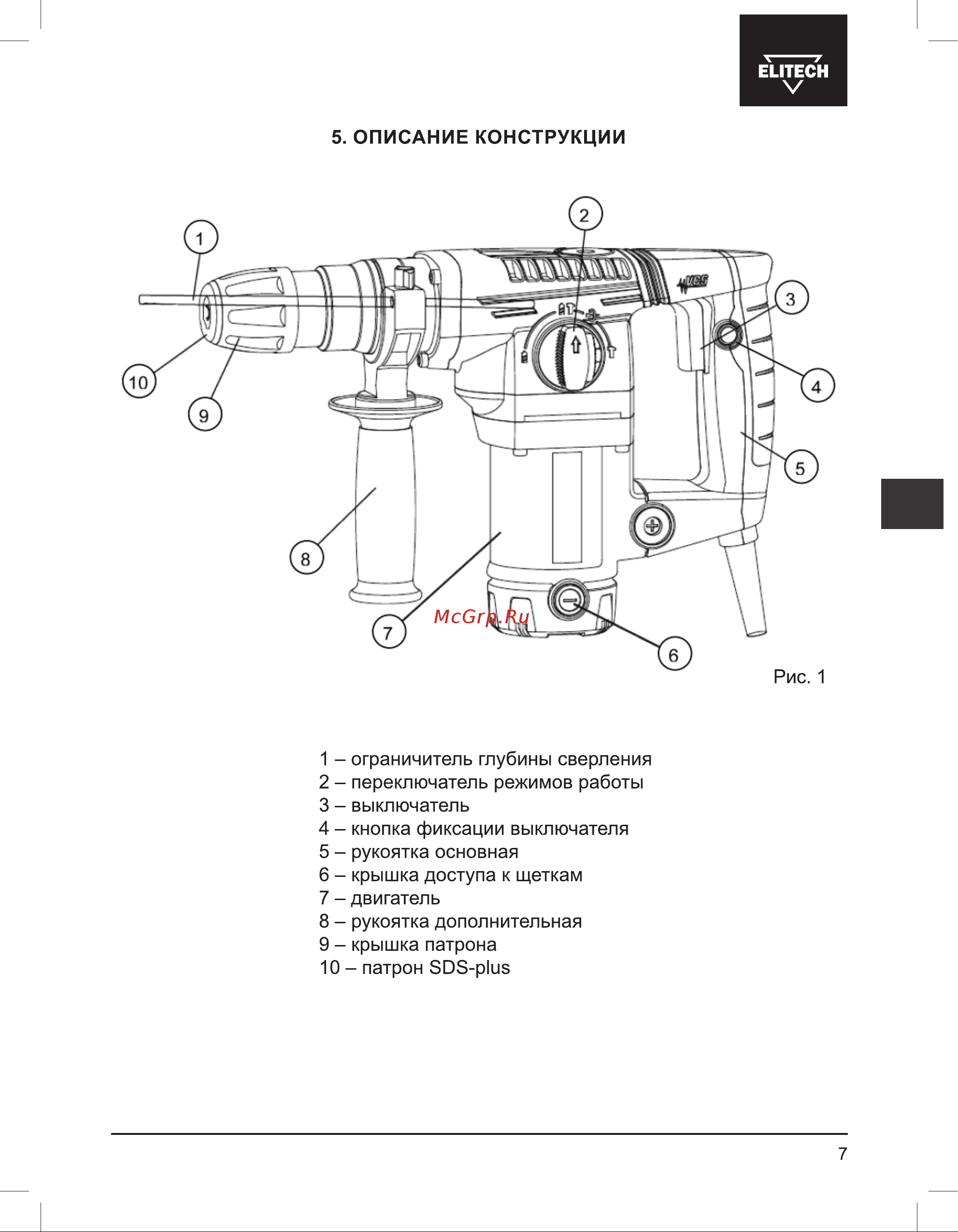 Elitech П 280ЭМ Руководство по эксплуатации онлайн [7/68] 889999