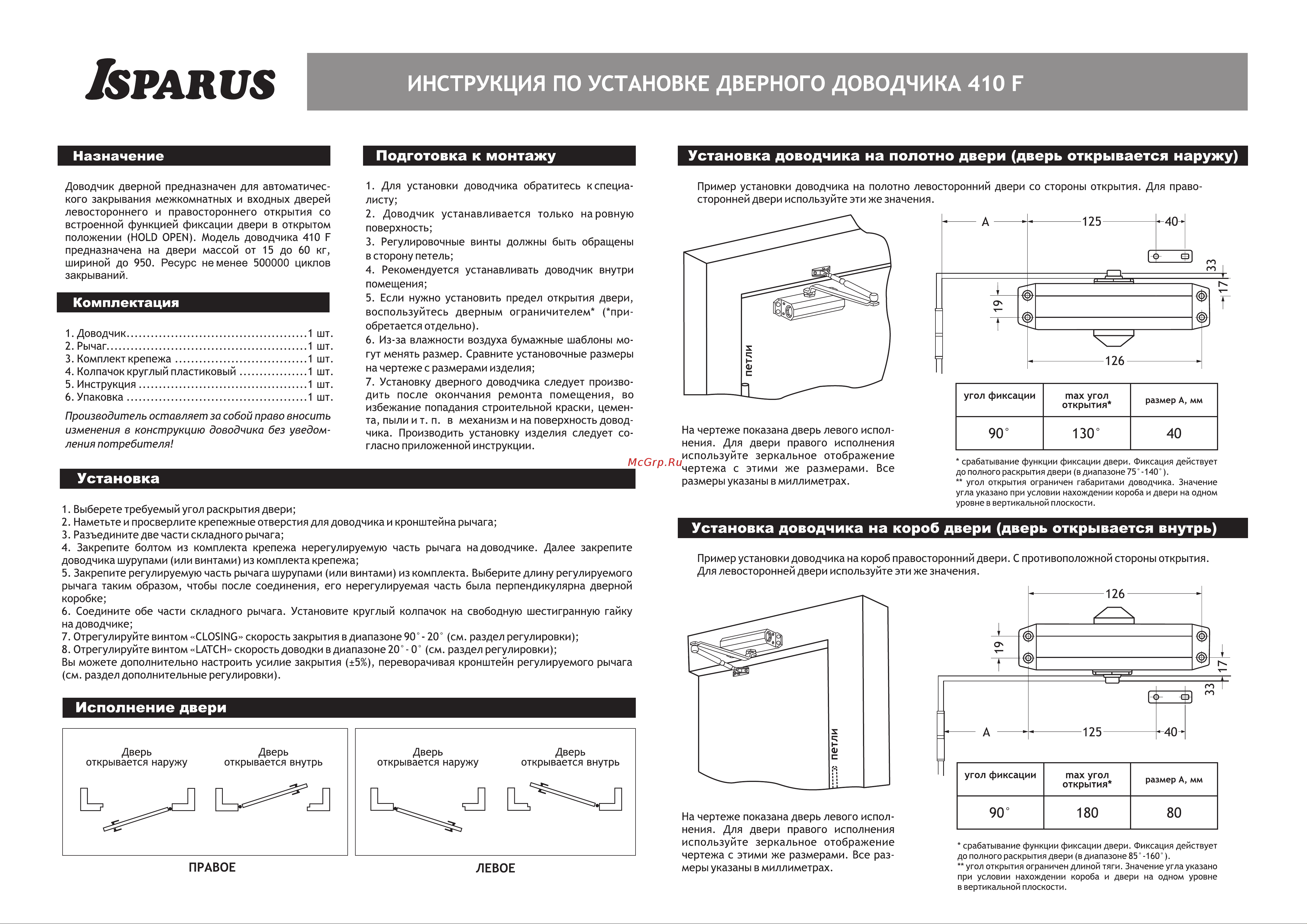 НОРА-М Isparus 410F 18807 Руководство по эксплуатации онлайн
