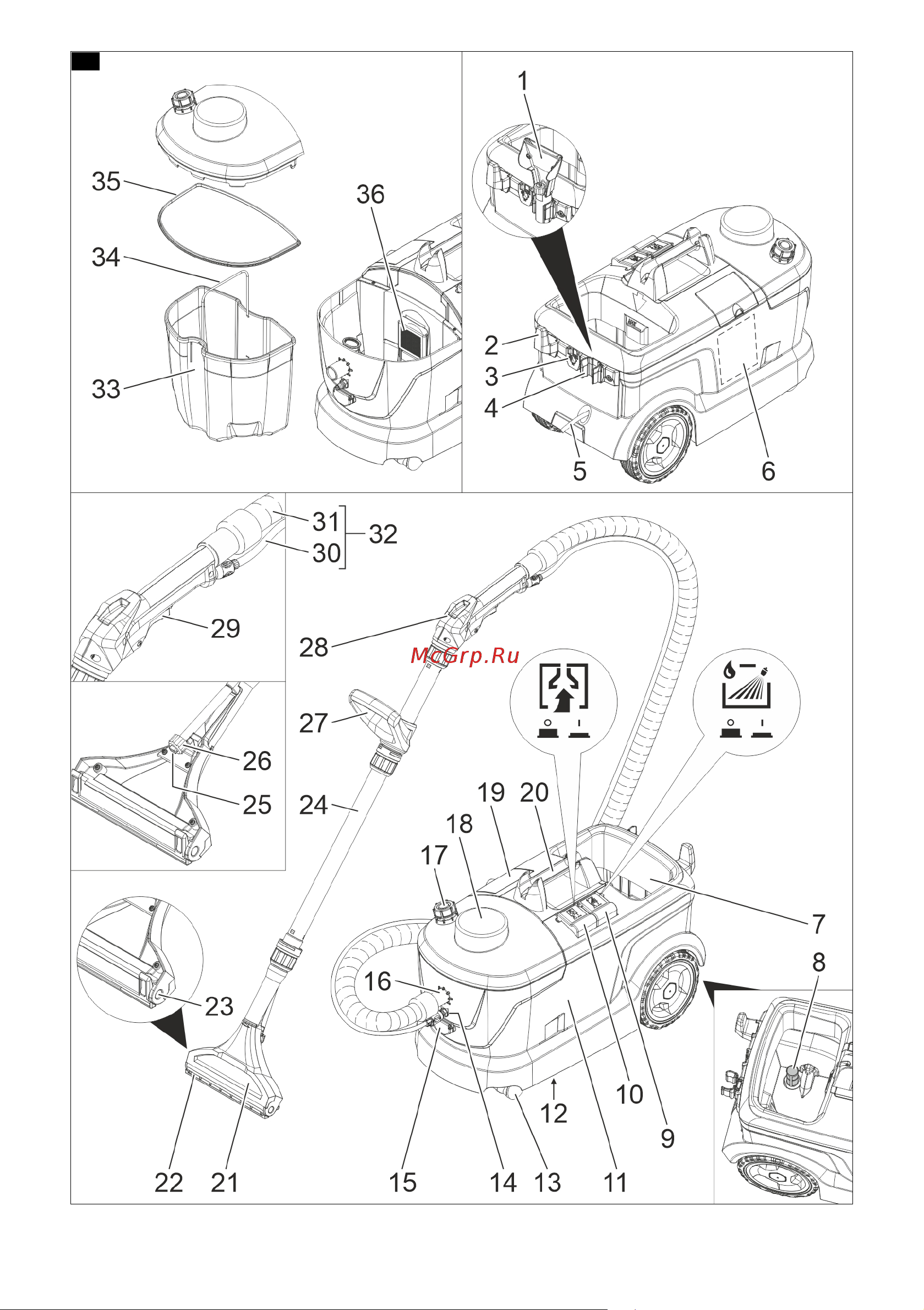 Karcher PUZZI 10/1 1.100-130.0 (11001300) Руководство по эксплуатации онлайн [3/148] 890369
