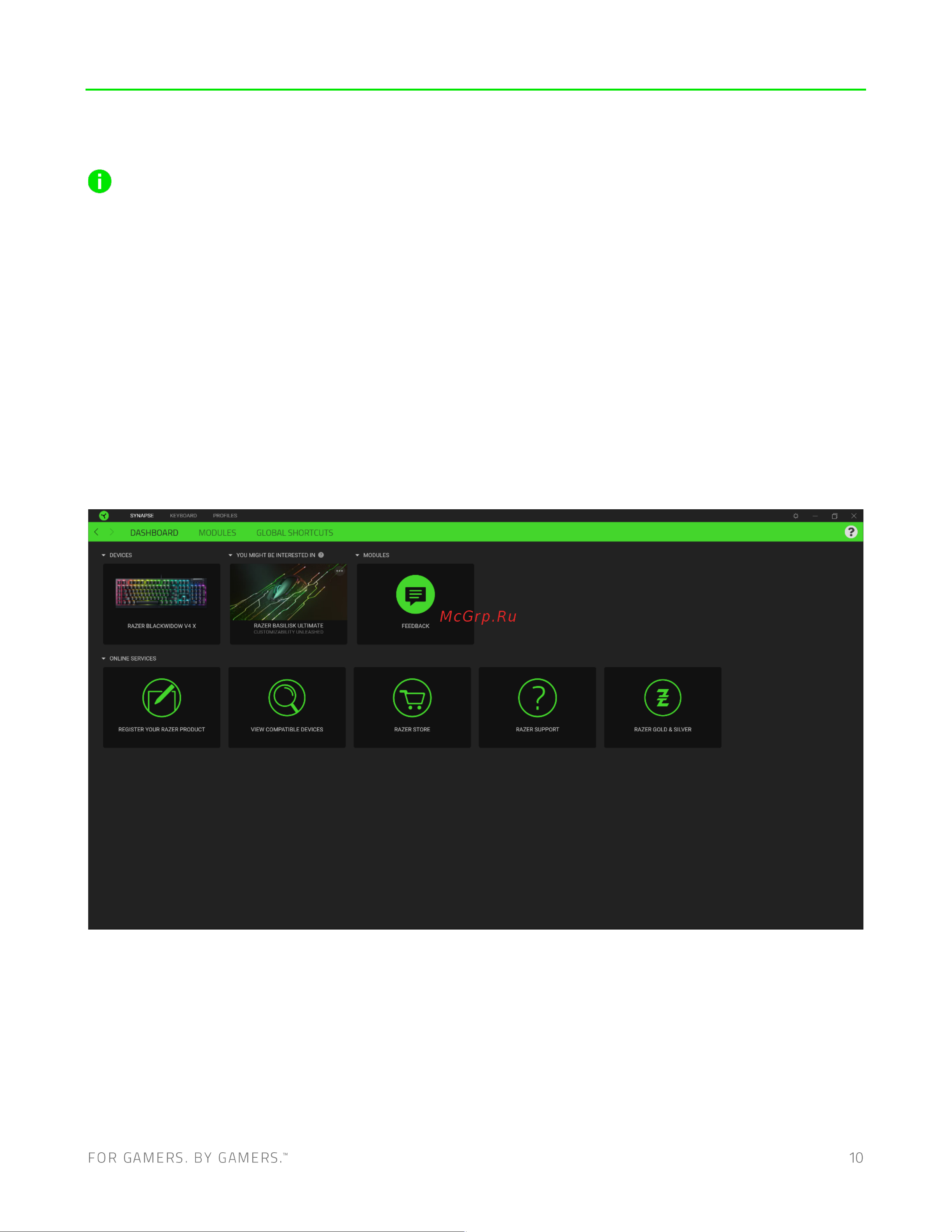 Razer BlackWidow V4 X Green Switch (RZ03-04700800-R3R1) Руководство по эксплуатации онлайн [11/27] 890475