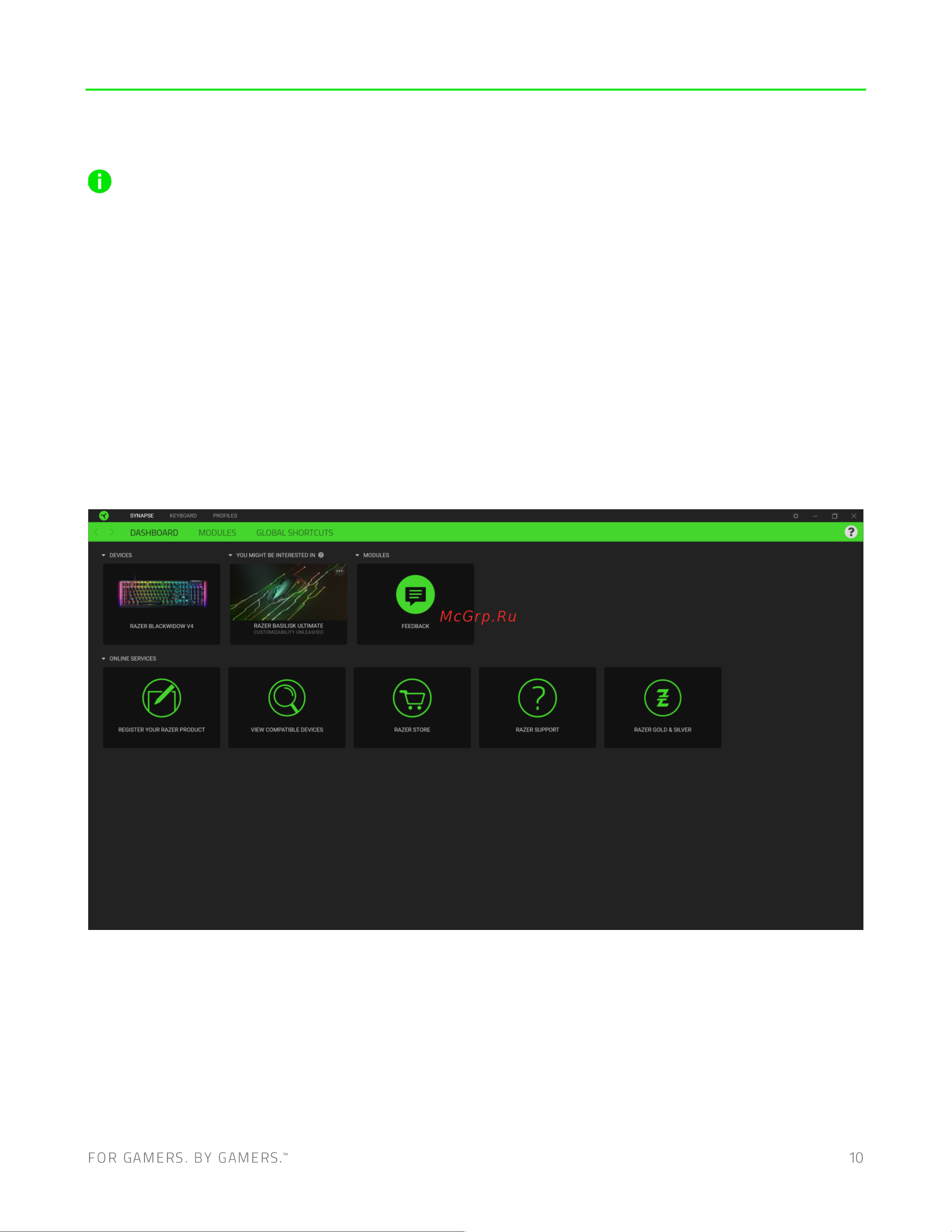 Razer BlackWidow V4 Yellow Switch (RZ03-04692500-R3R1) Руководство по эксплуатации онлайн [11/27] 890474