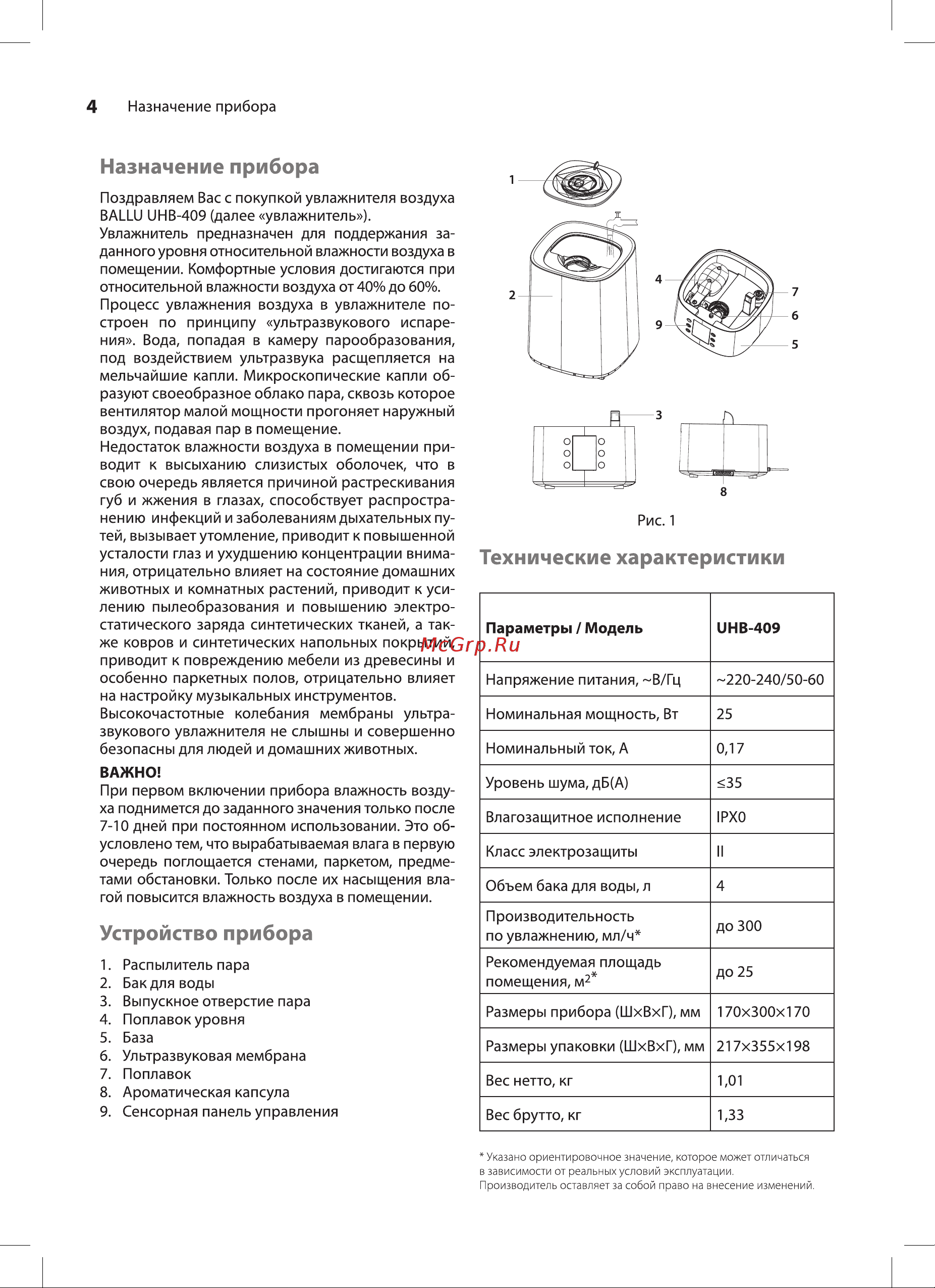 Ballu UHB-409 Руководство по эксплуатации онлайн [4/16] 890585