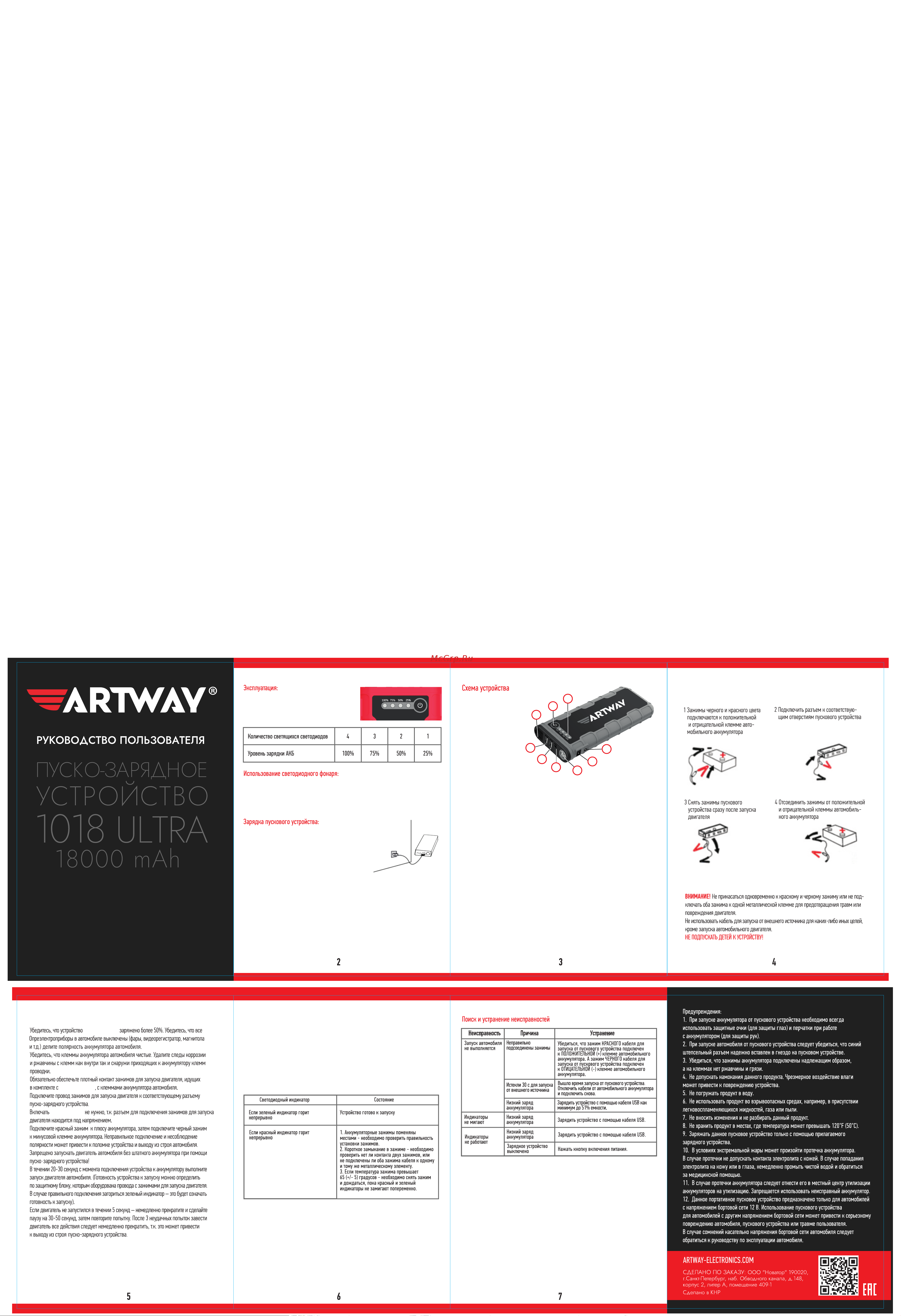 Artway JS-1018 ULTRA Руководство по эксплуатации онлайн
