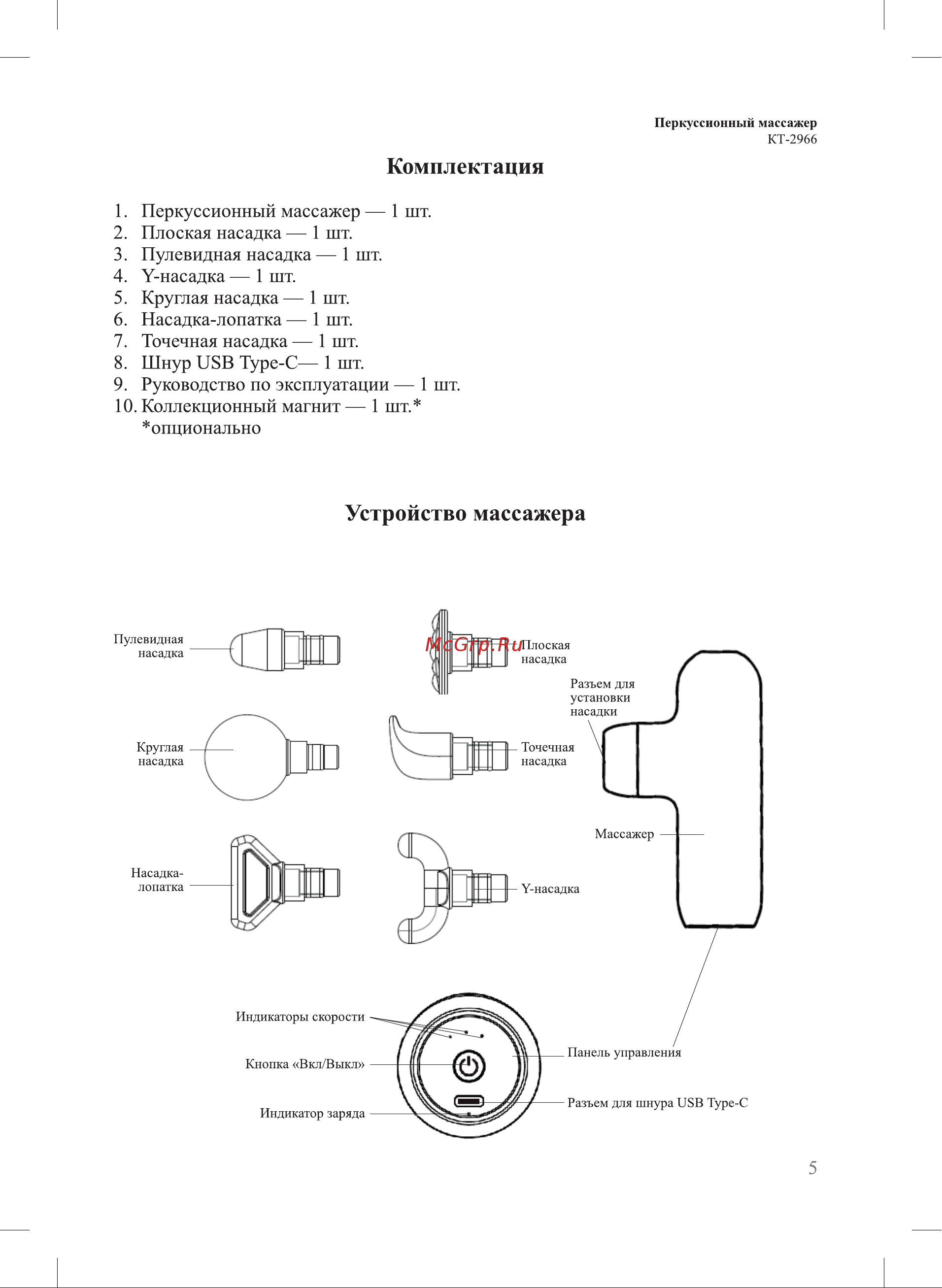 Kitfort КТ-2966-2 Руководство по эксплуатации онлайн [5/16] 891737