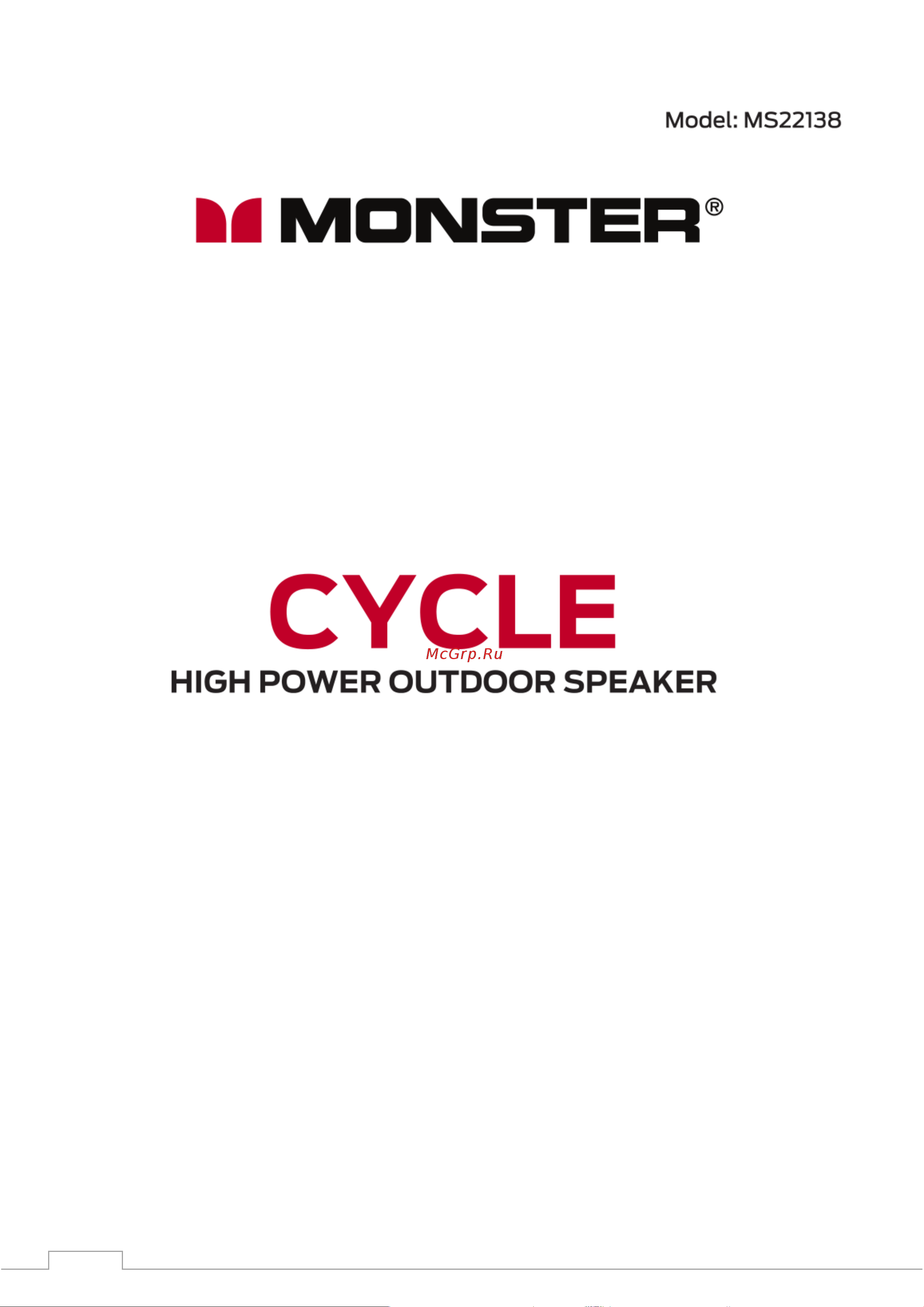 Monster Cycle MS22138 Руководство по эксплуатации онлайн