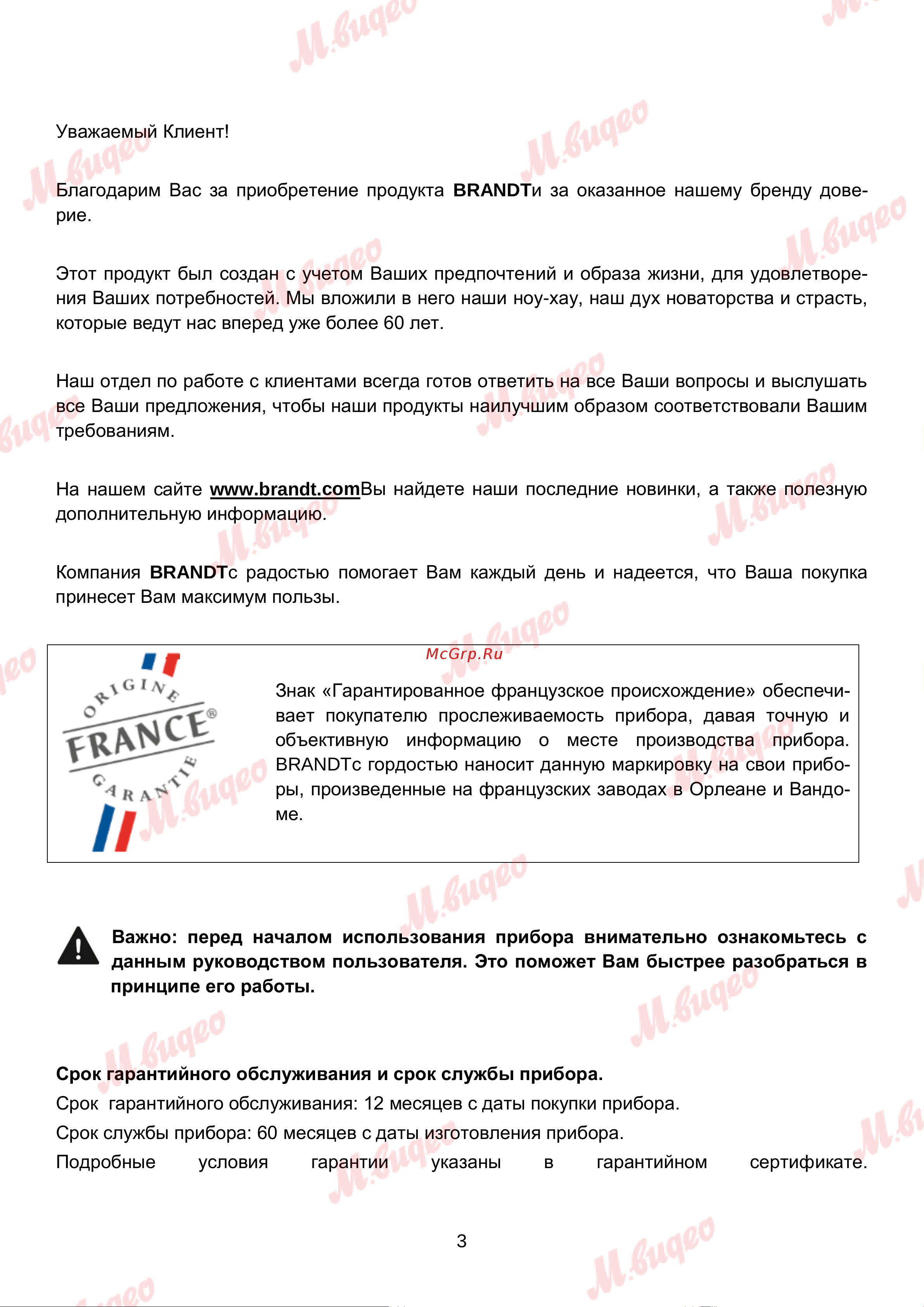 Brandt BOH7532LX нержавеющая сталь Руководство по эксплуатации онлайн [3/30] 893004