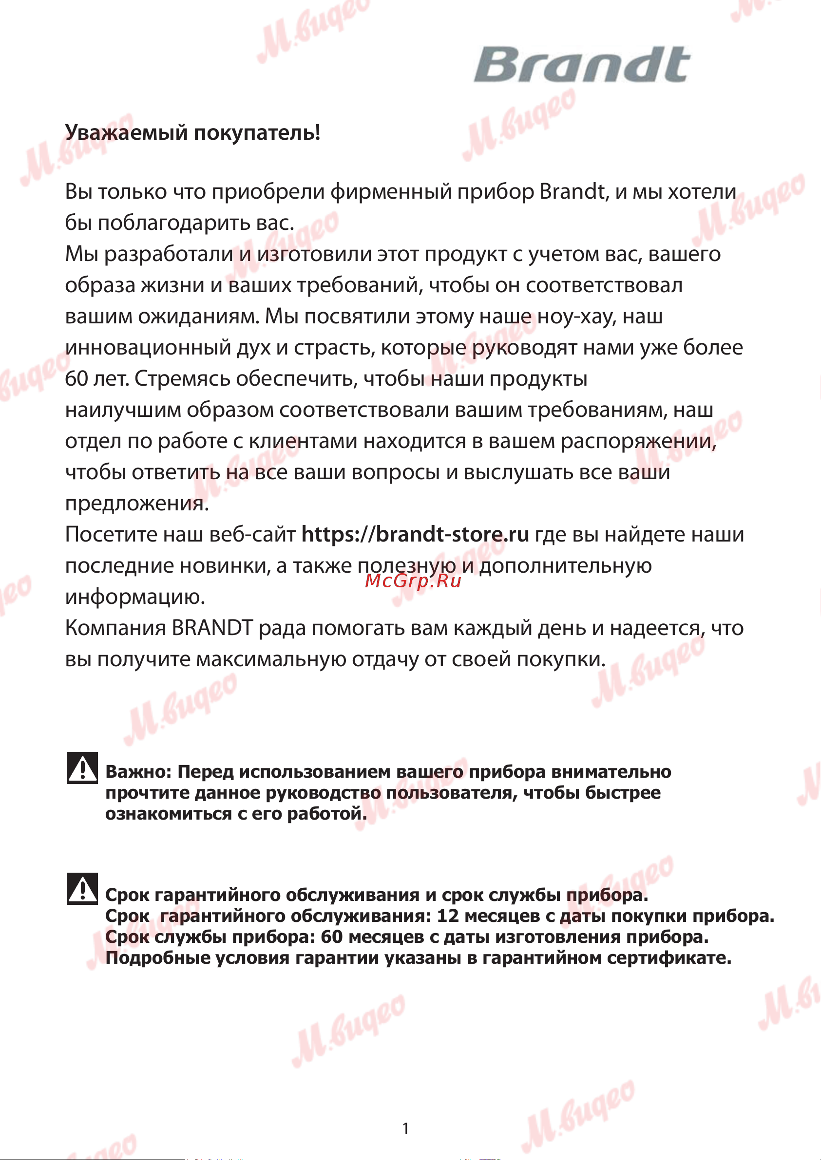 Brandt BPG6413B Руководство по эксплуатации онлайн [2/24] 893017