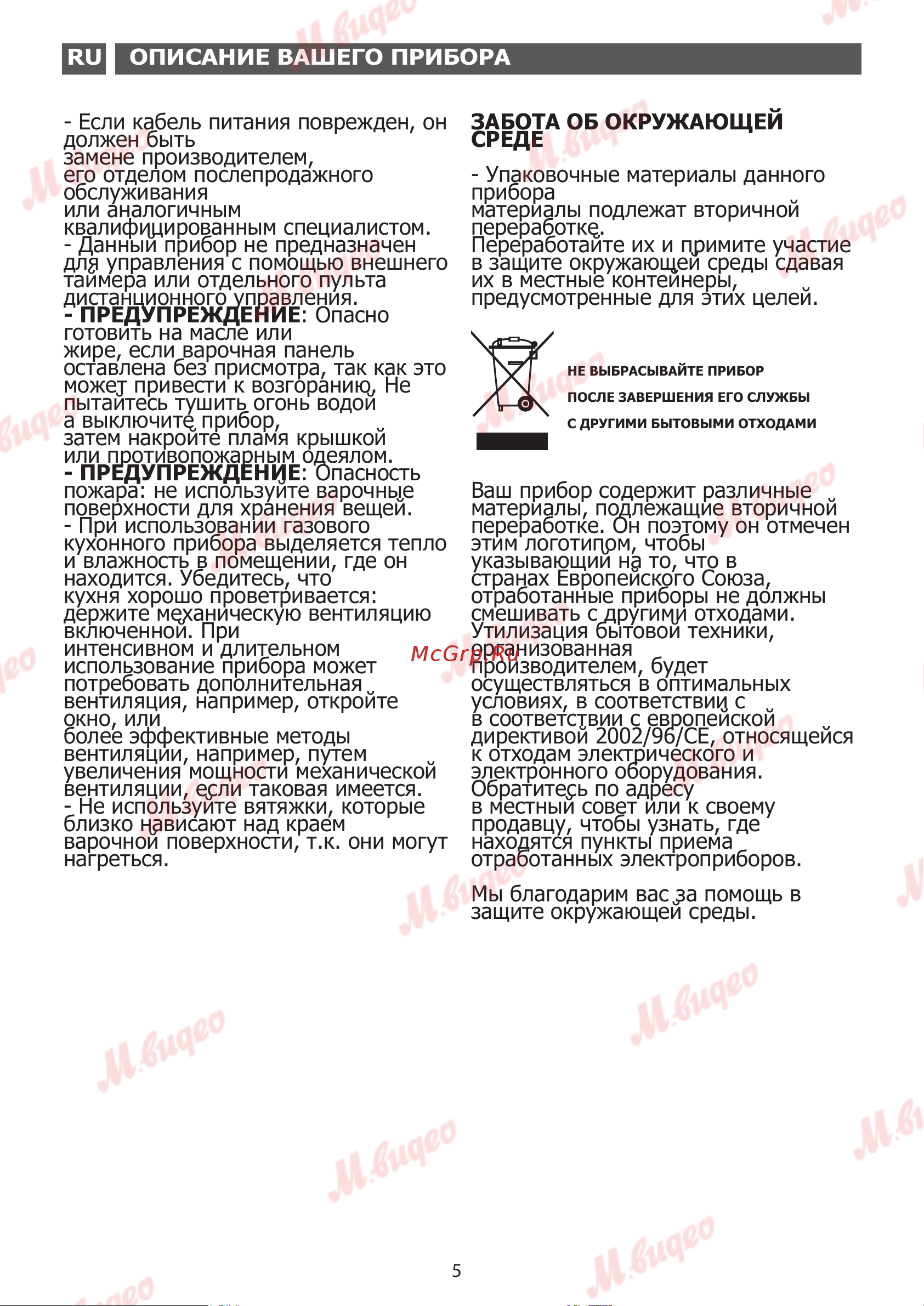 Brandt BPG6413B Руководство по эксплуатации онлайн [6/24] 893017
