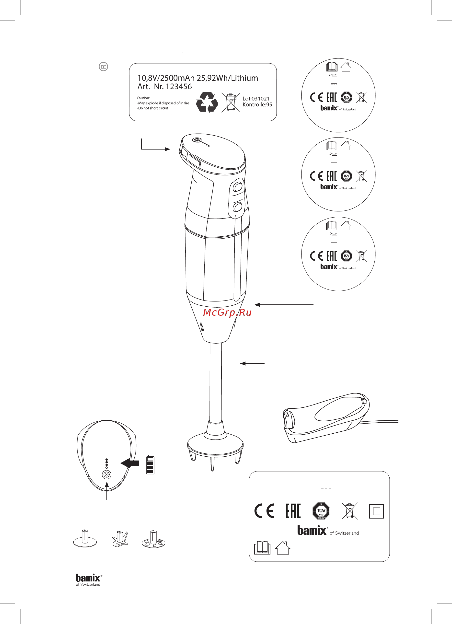 Bamix Cordless PRO (1132.101) черный Руководство по эксплуатации онлайн [2/20] 894217