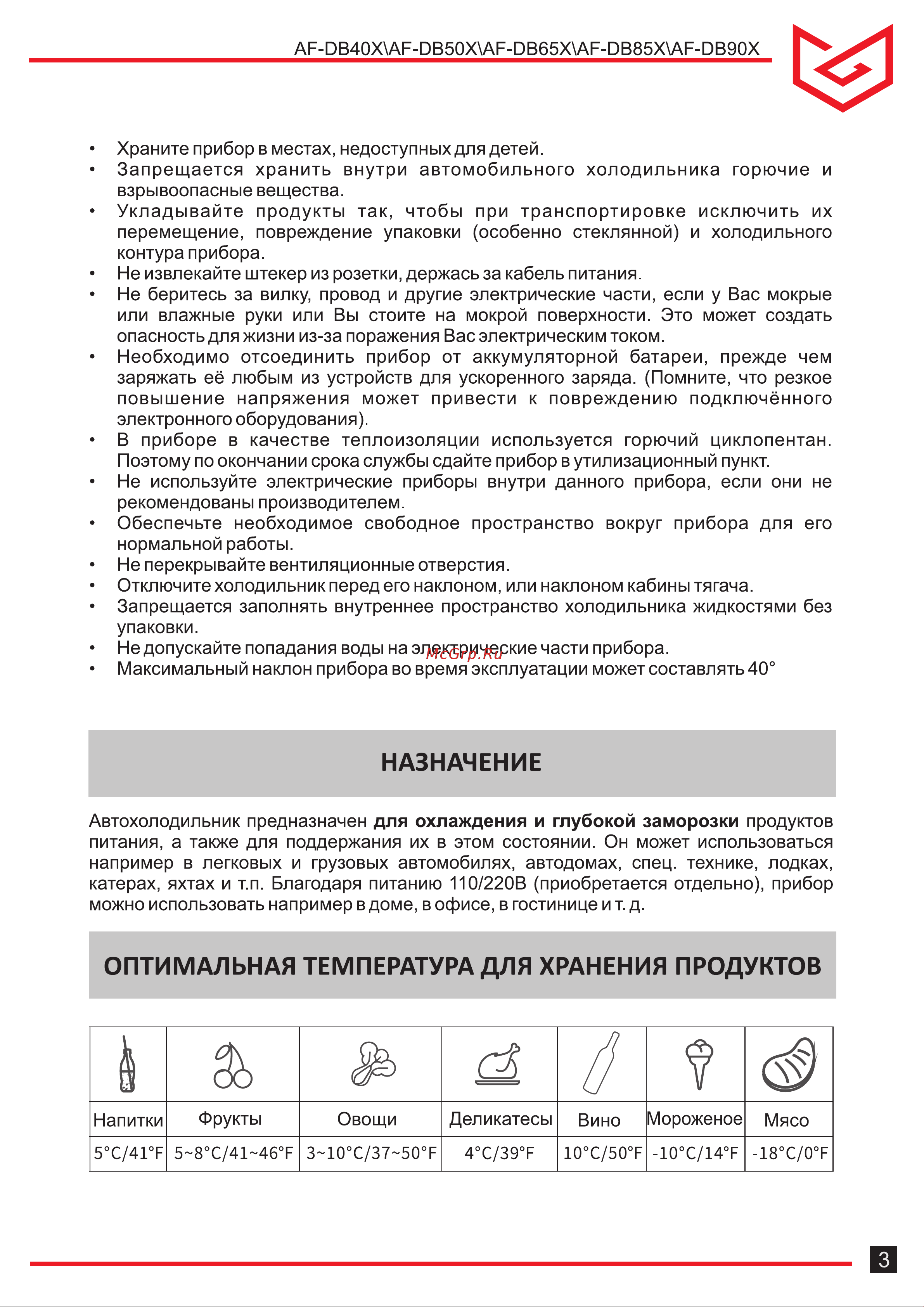 Meyvel AF-DB65X Руководство по эксплуатации онлайн [3/16] 895806