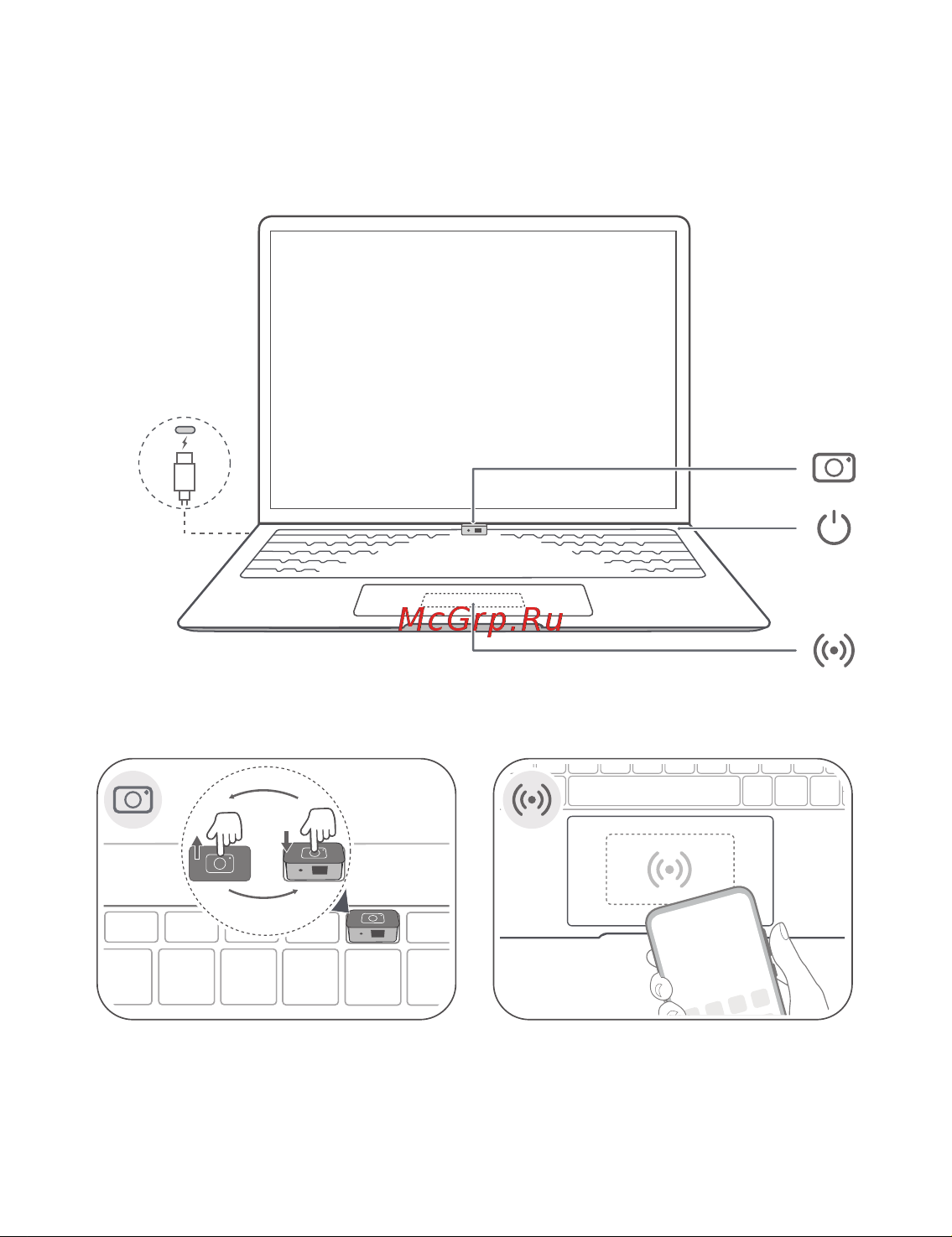 Huawei MateBook 14 i5-1340P/16GB/512GB Space Gray (53013YGL) Руководство по эксплуатации онлайн [4/23] 895936