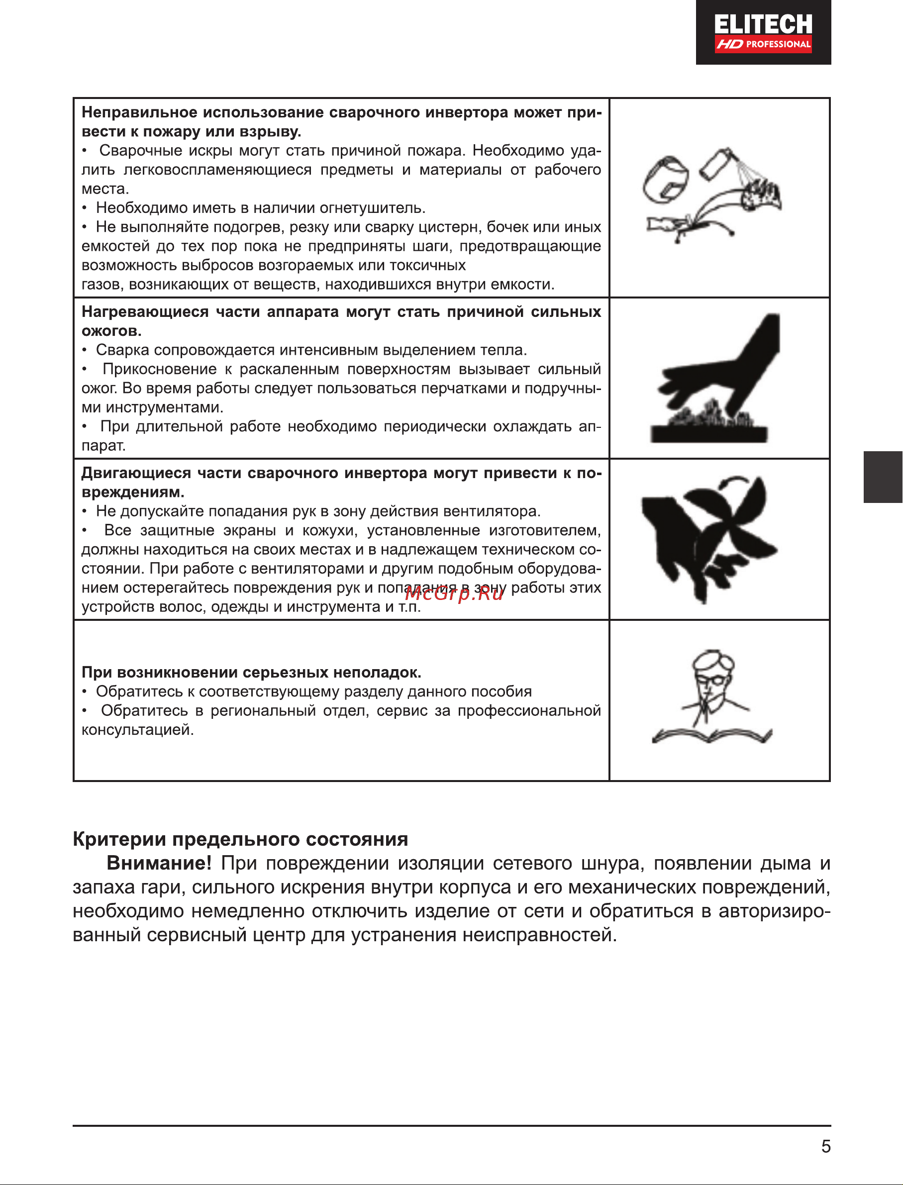 Elitech WM 180 PULSE Руководство по эксплуатации онлайн [5/68] 898226