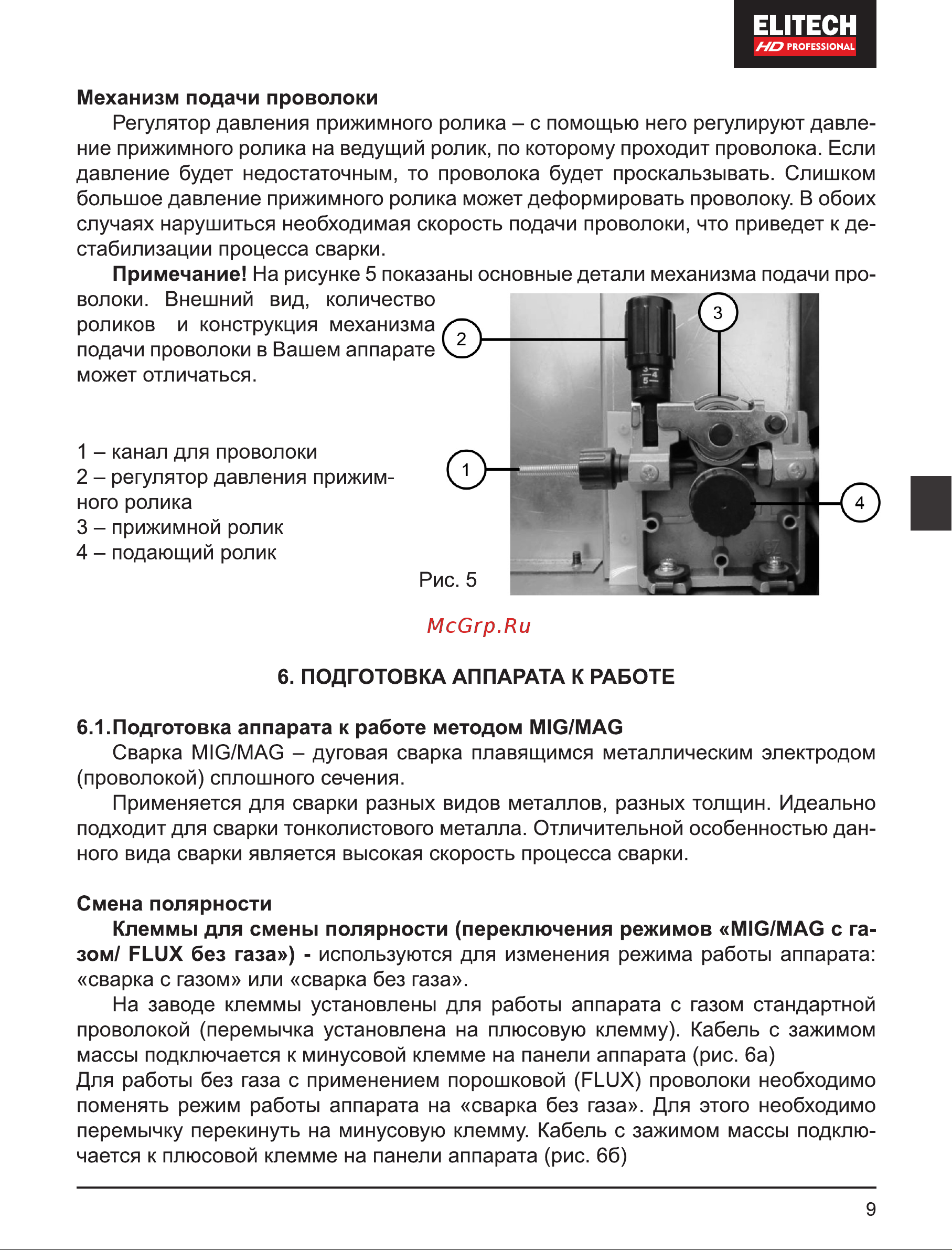 Elitech WM 200 SYN LCD PULSE Руководство по эксплуатации онлайн [9/124] 898252