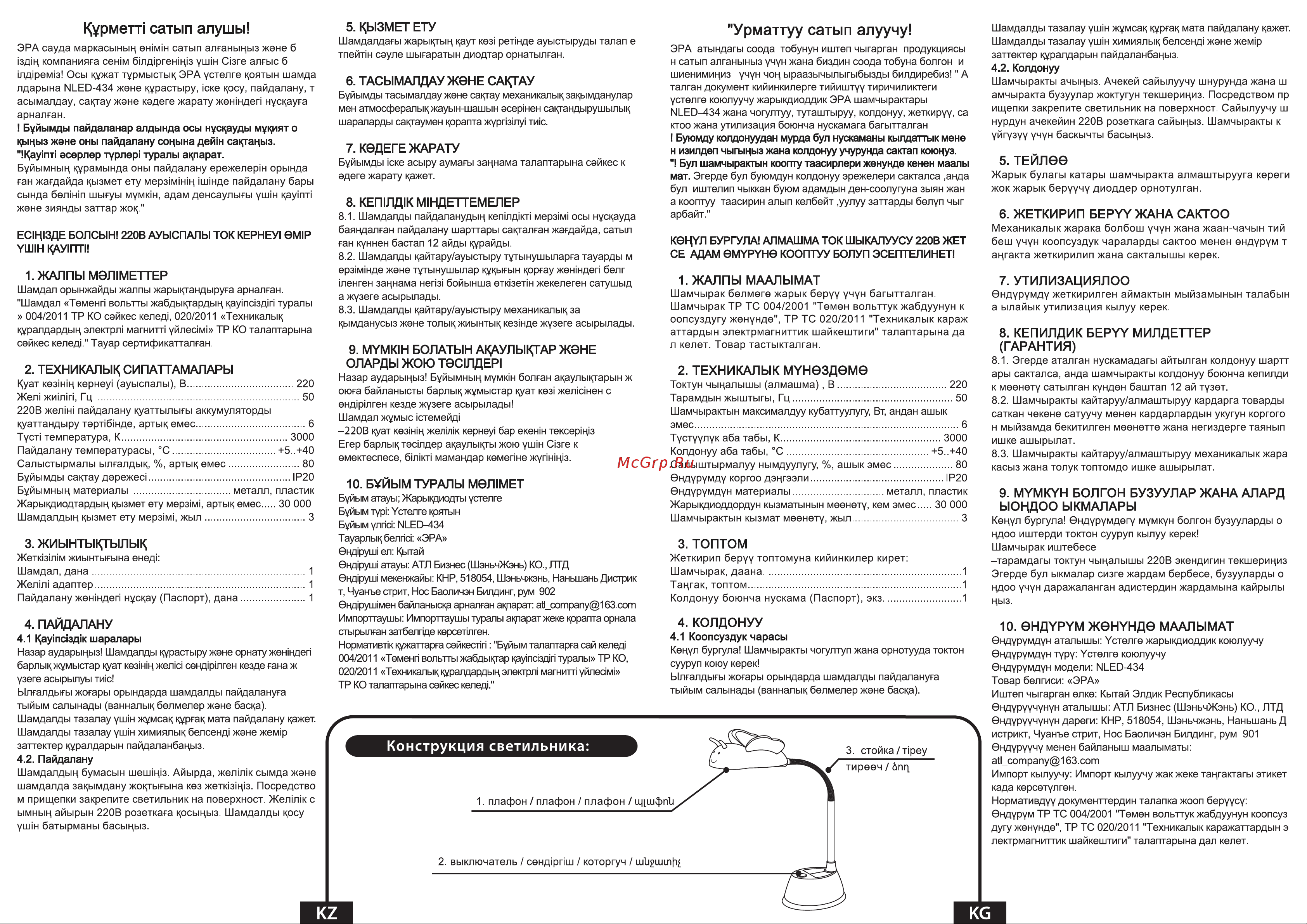Era NLED-434-6W-R Руководство по эксплуатации онлайн [2/2] 898743