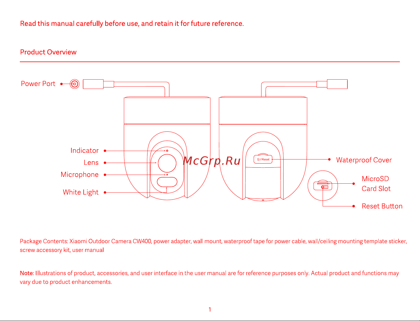 Xiaomi Outdoor Camera CW400 EU Руководство по эксплуатации онлайн [2/91] 898780