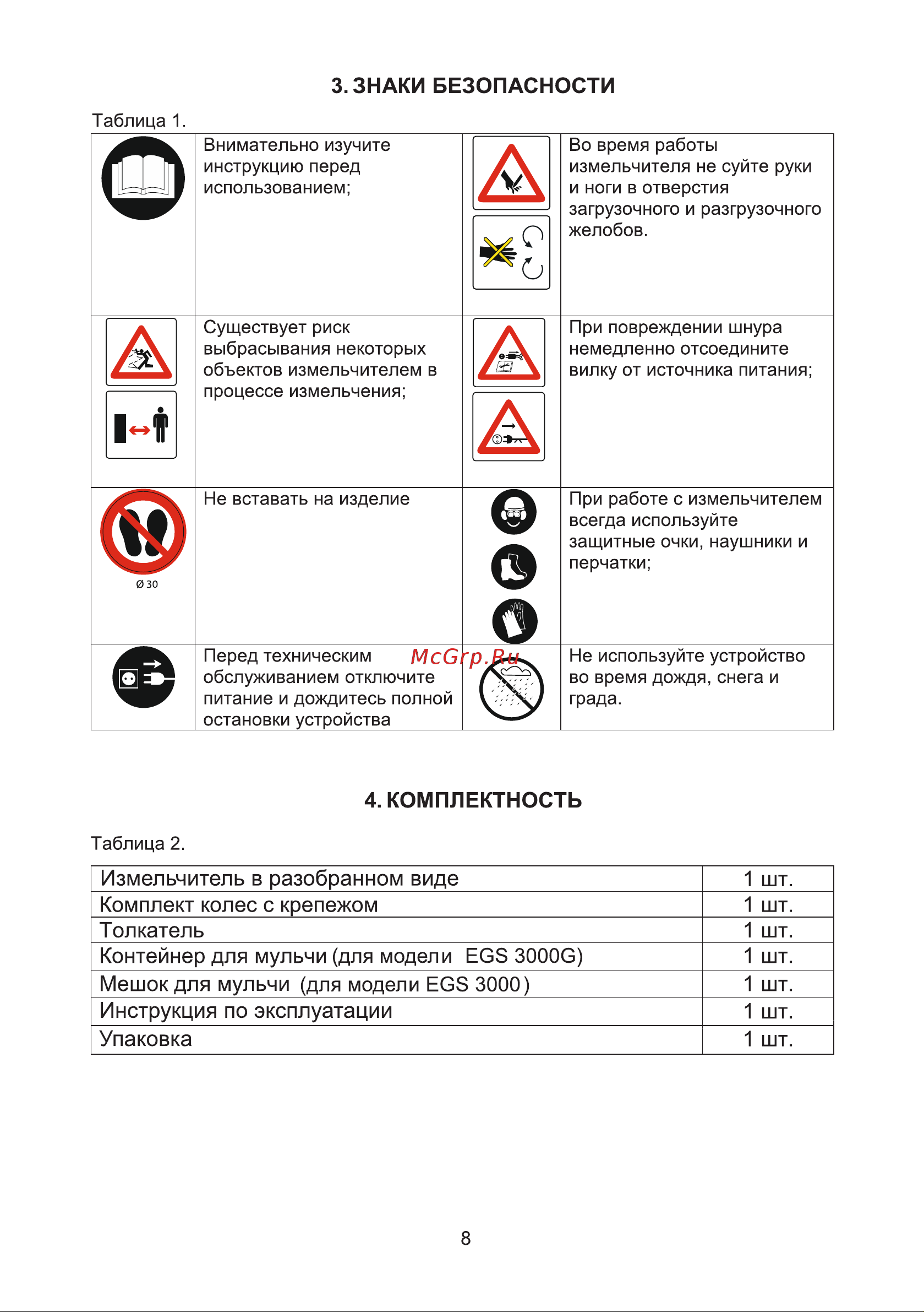 Partner for Garden EGS 3000G Руководство по эксплуатации онлайн [8/27] 900776