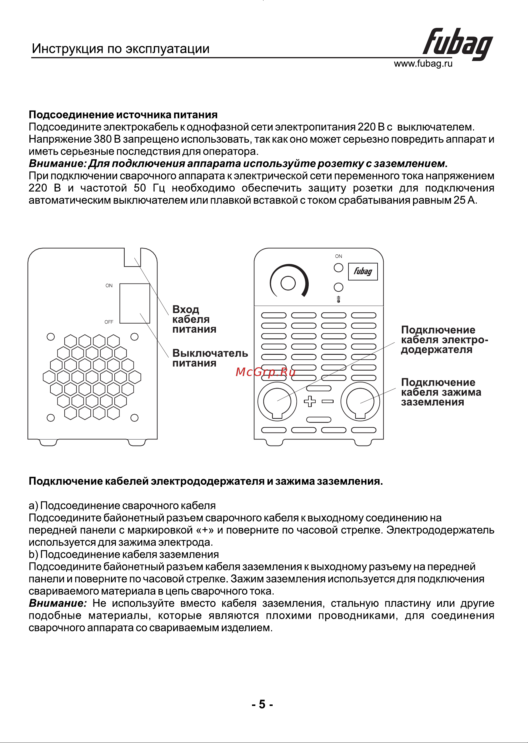 Fubag PRW 2000 Руководство по эксплуатации онлайн [6/10] 901483